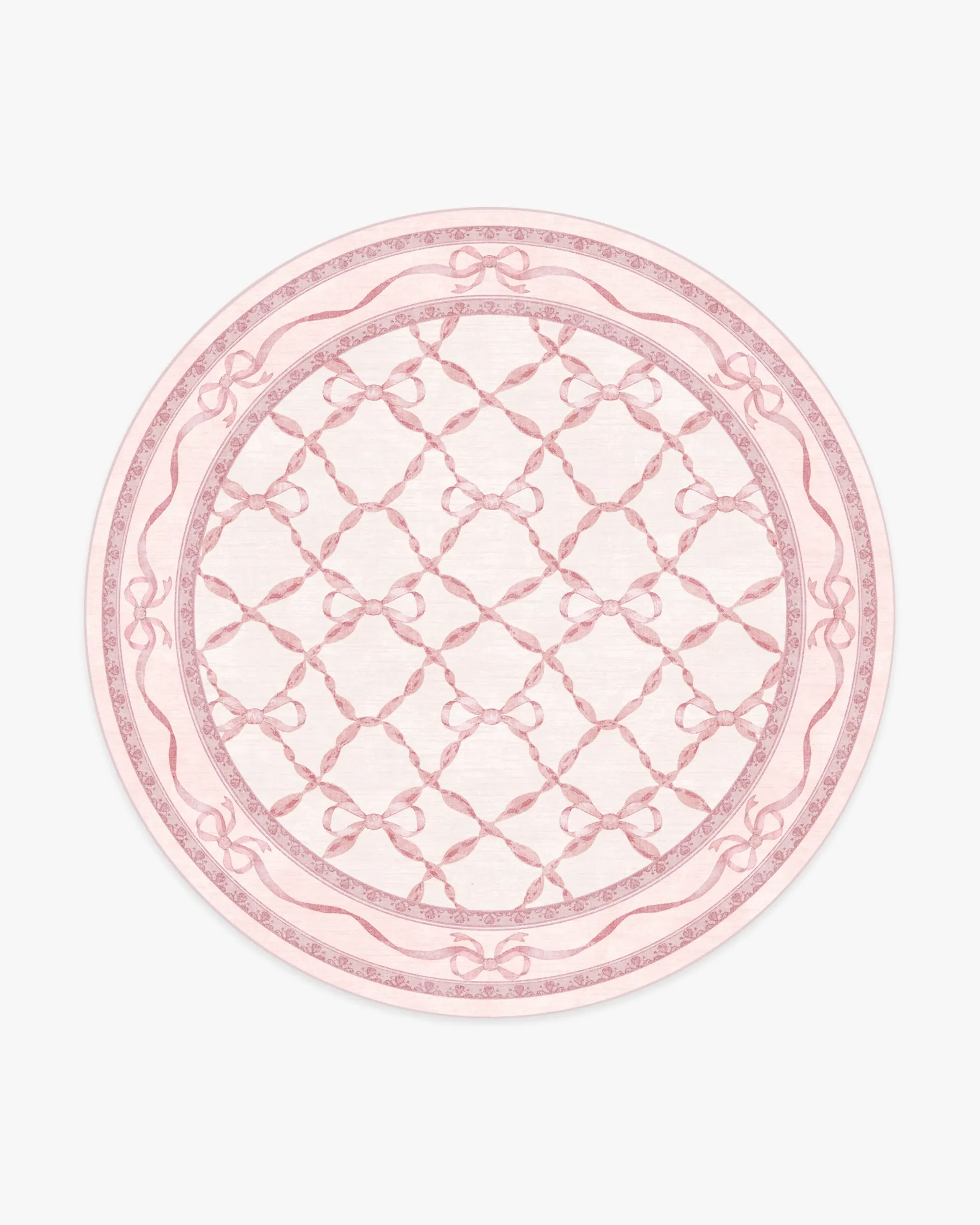 Round Area Rug Machine Washable - Pink