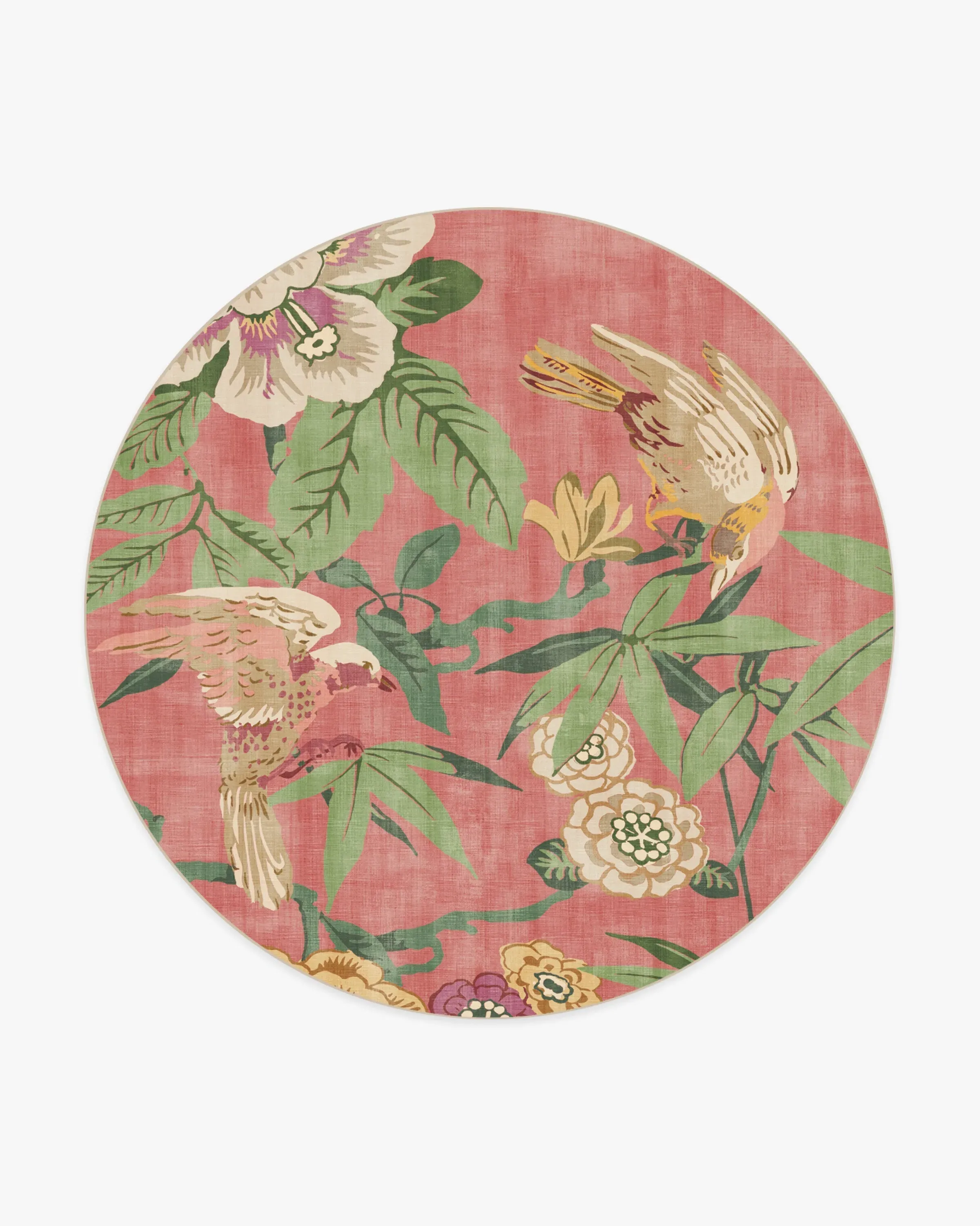 Round Area Rug Machine Washable - Pink