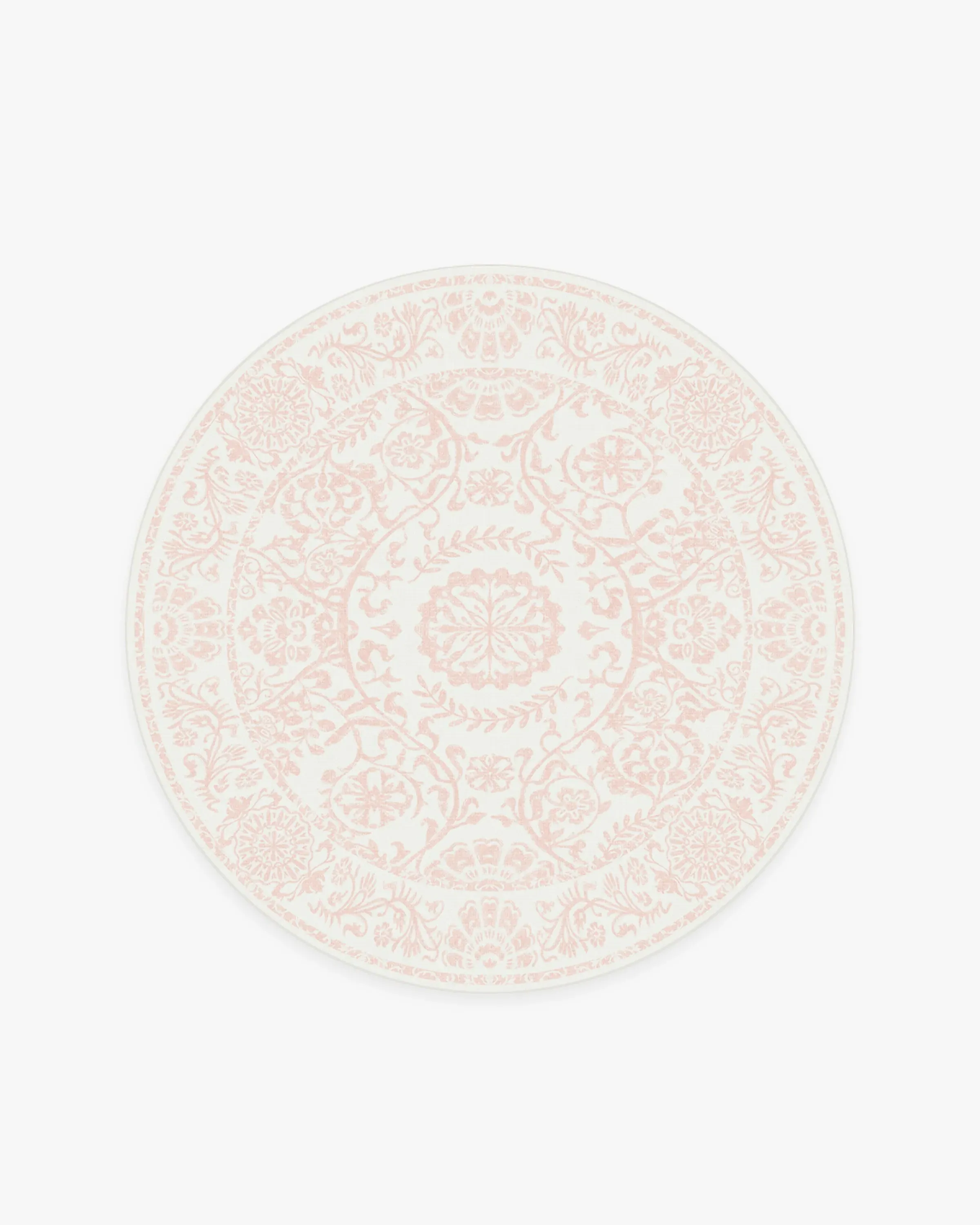 Round Area Rug Machine Washable - Pink, Chenille