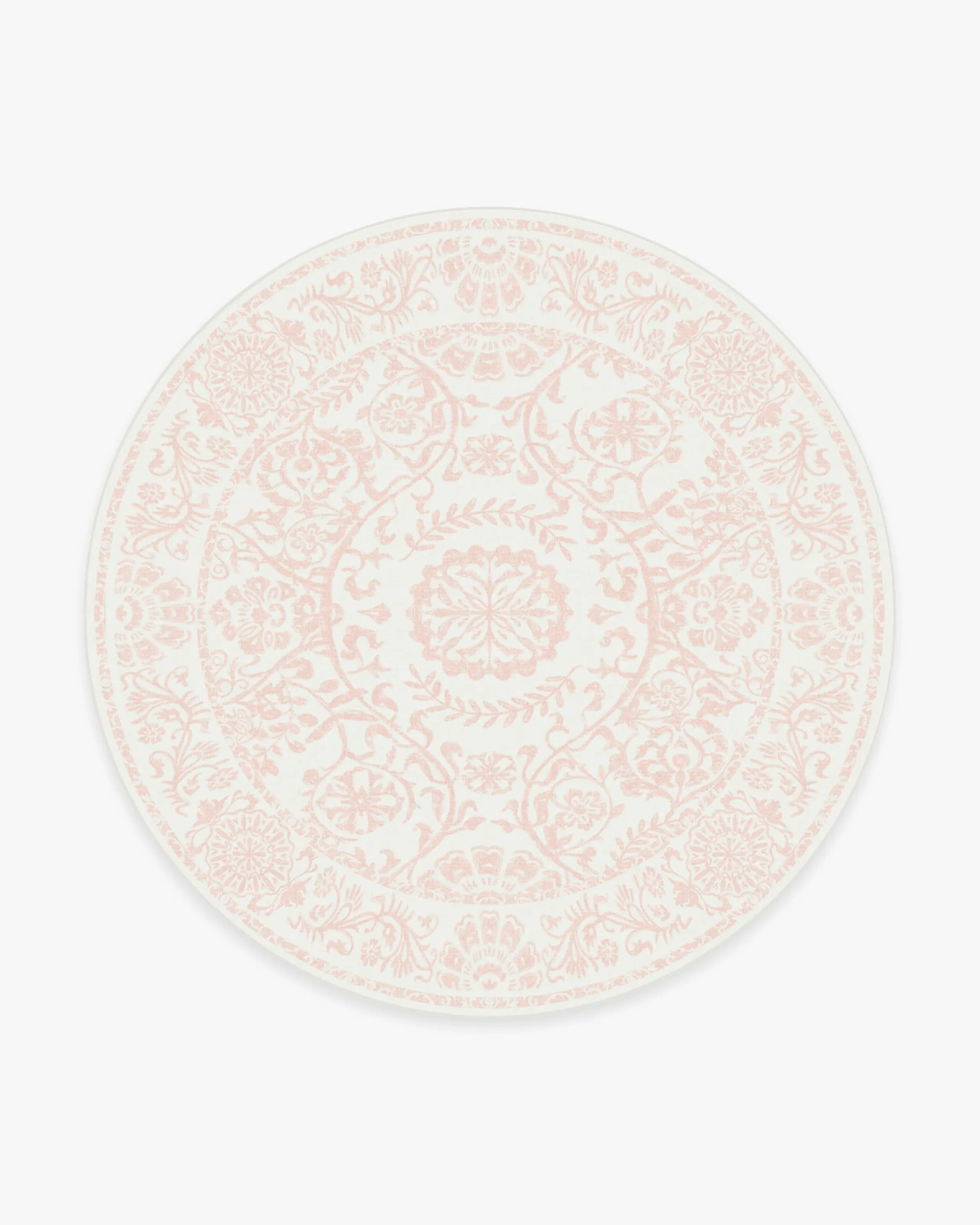 Round Area Rug Machine Washable - Pink, Chenille