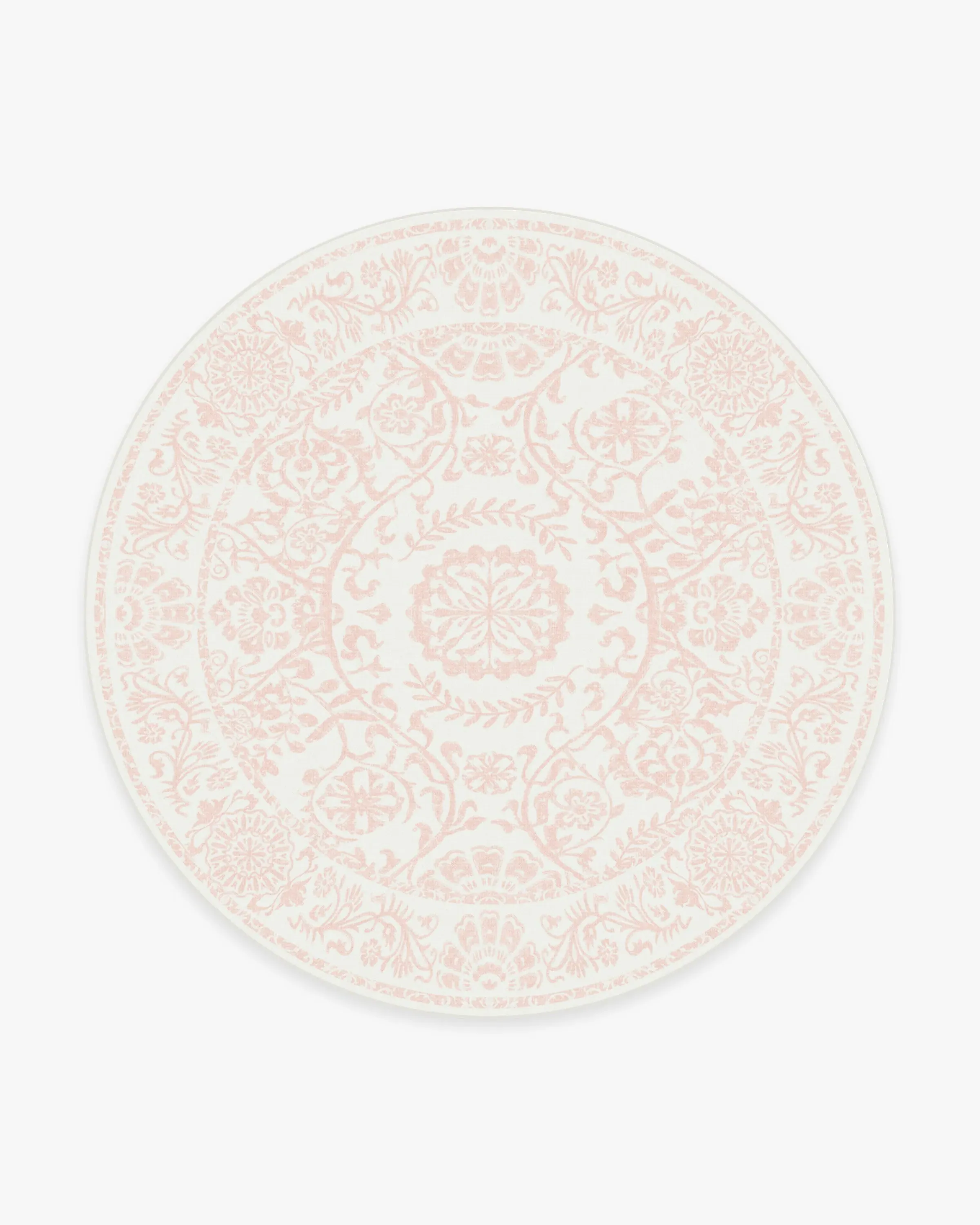 Round Area Rug Machine Washable - Pink, Chenille