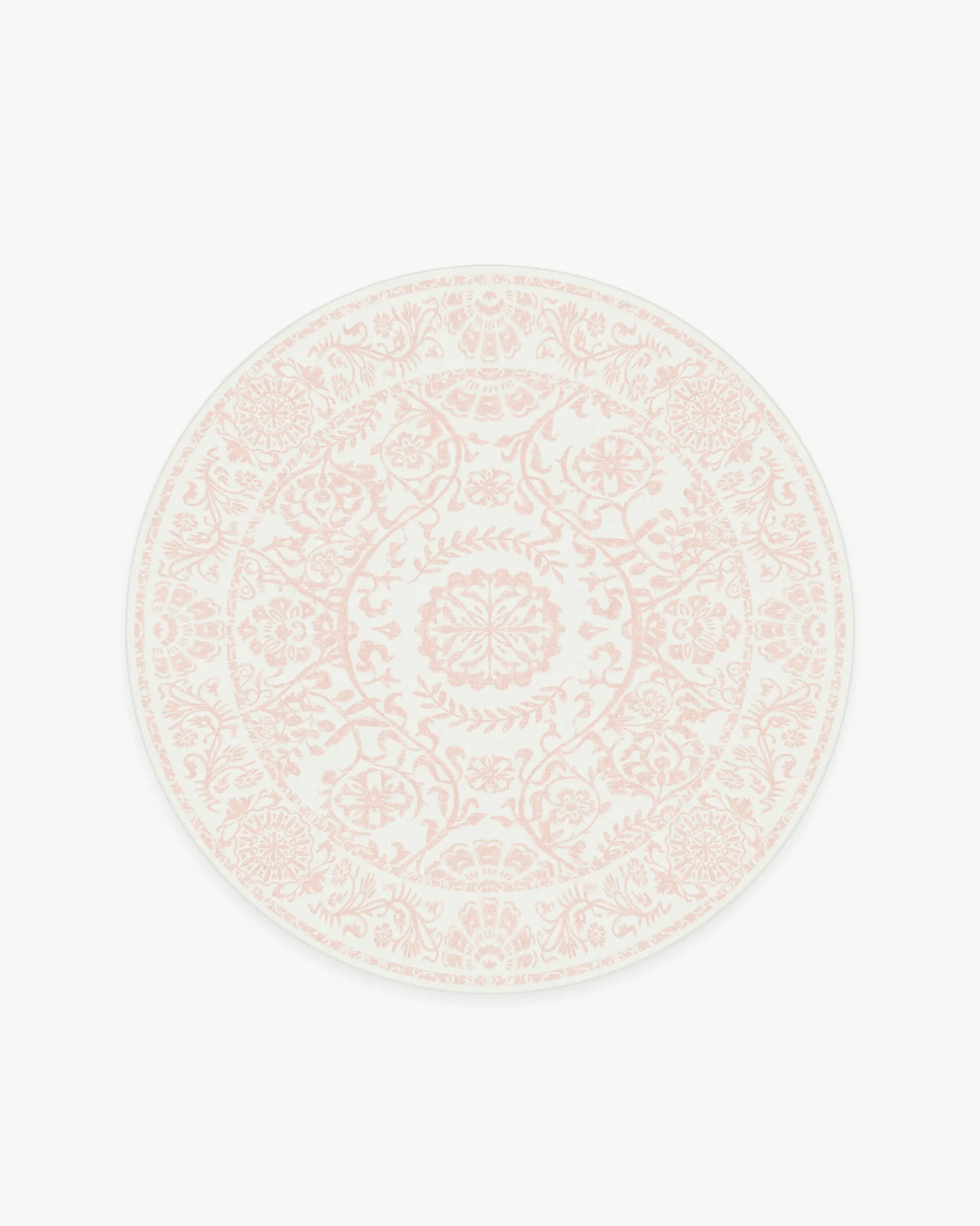 Round Area Rug Machine Washable - Pink, Chenille