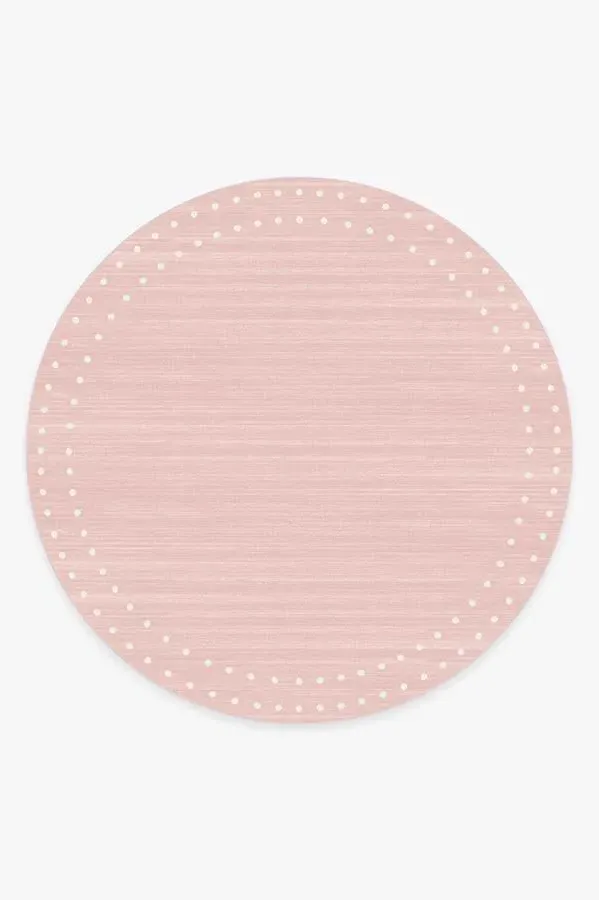 Round Area Rug Machine Washable - Pink