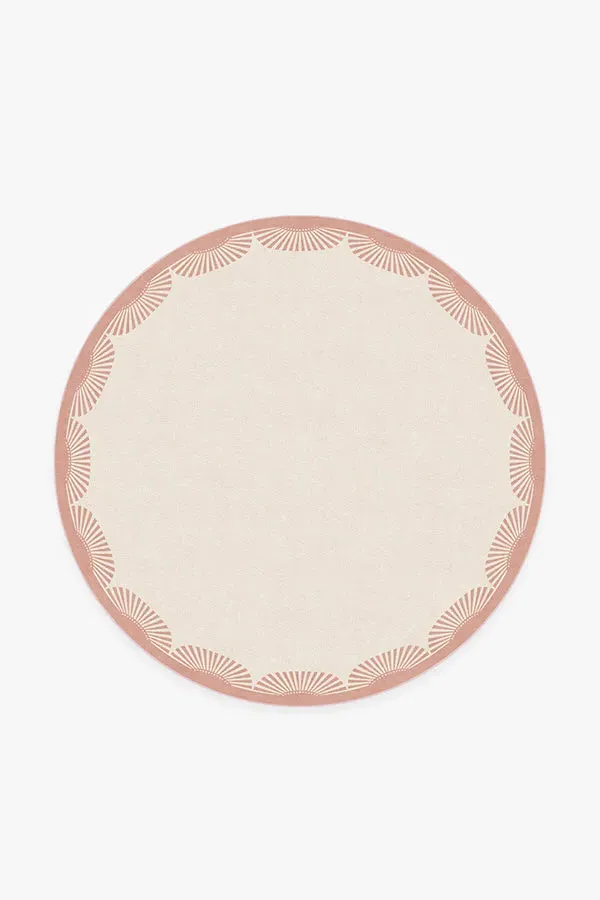 Round Area Rug Machine Washable - Pink, Flatwoven
