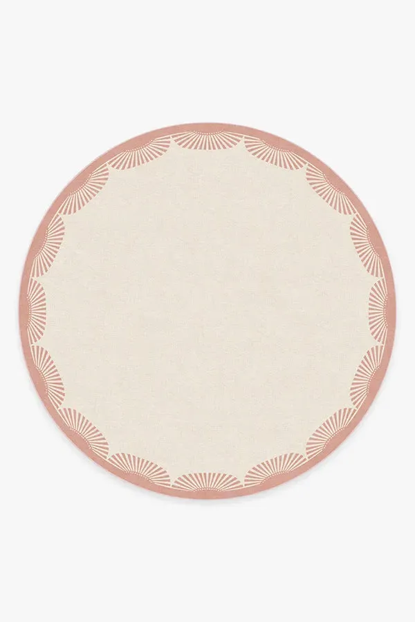 Round Area Rug Machine Washable - Pink, Flatwoven
