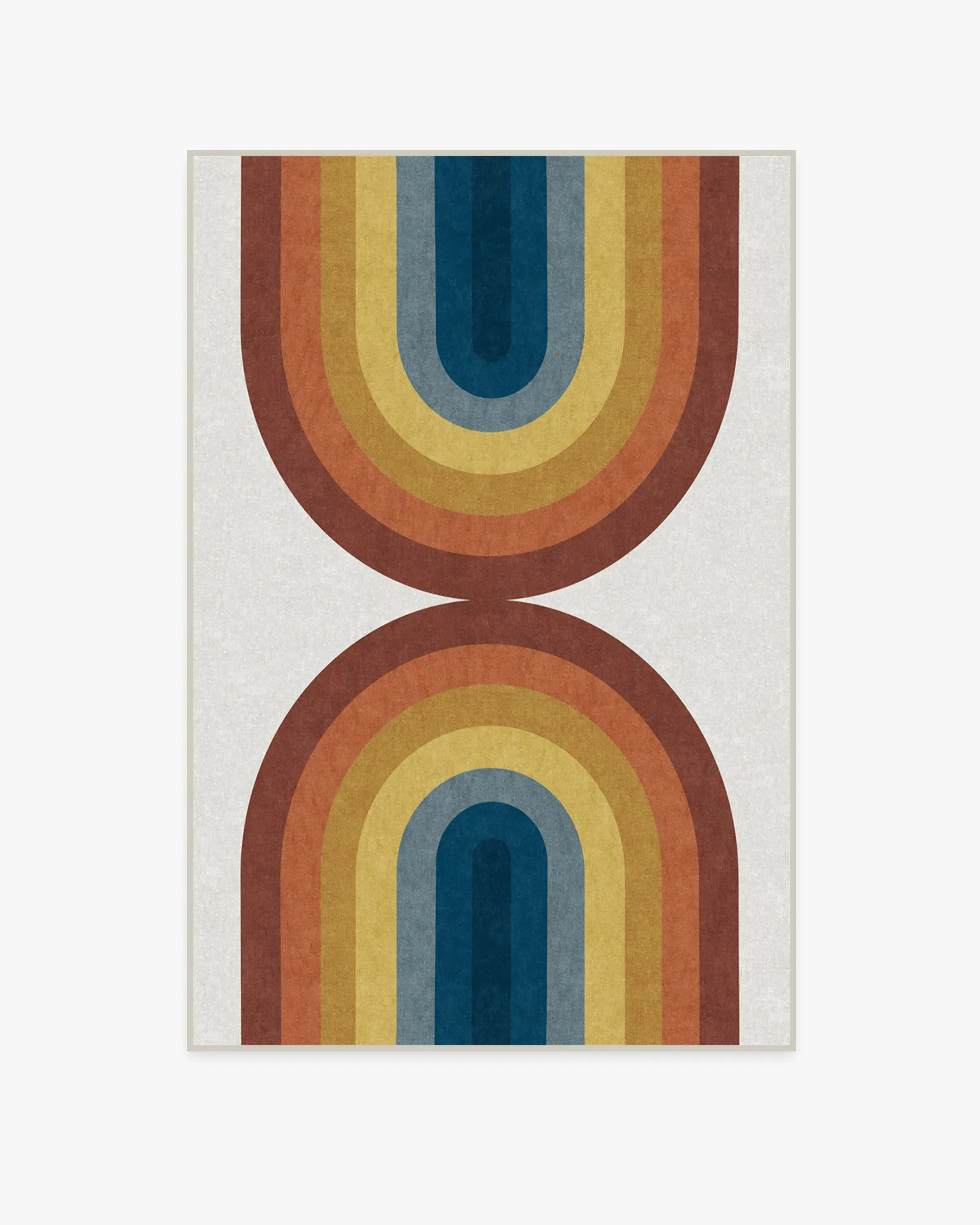 Round Area Rug Machine Washable - Rainbow