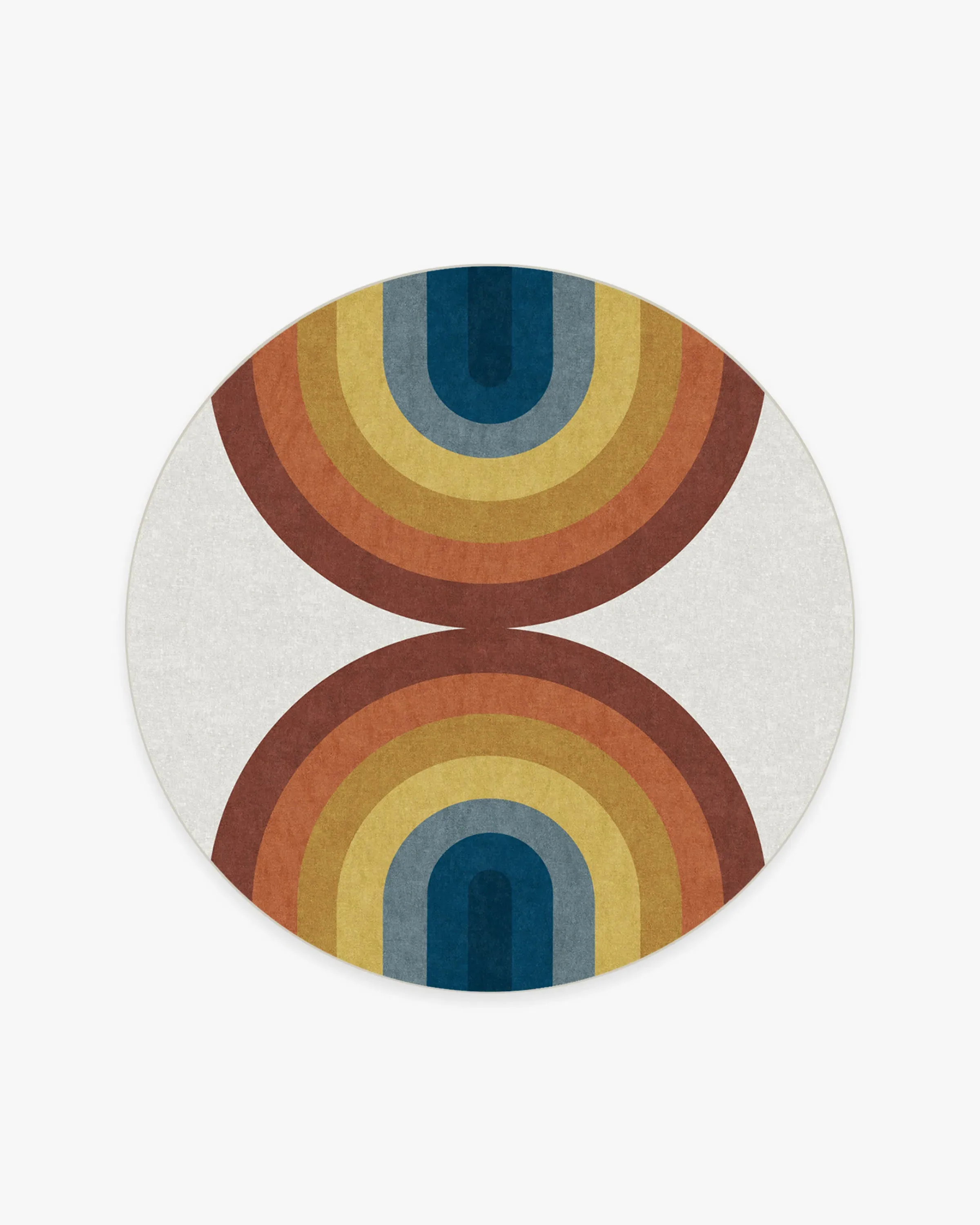 Round Area Rug Machine Washable - Rainbow