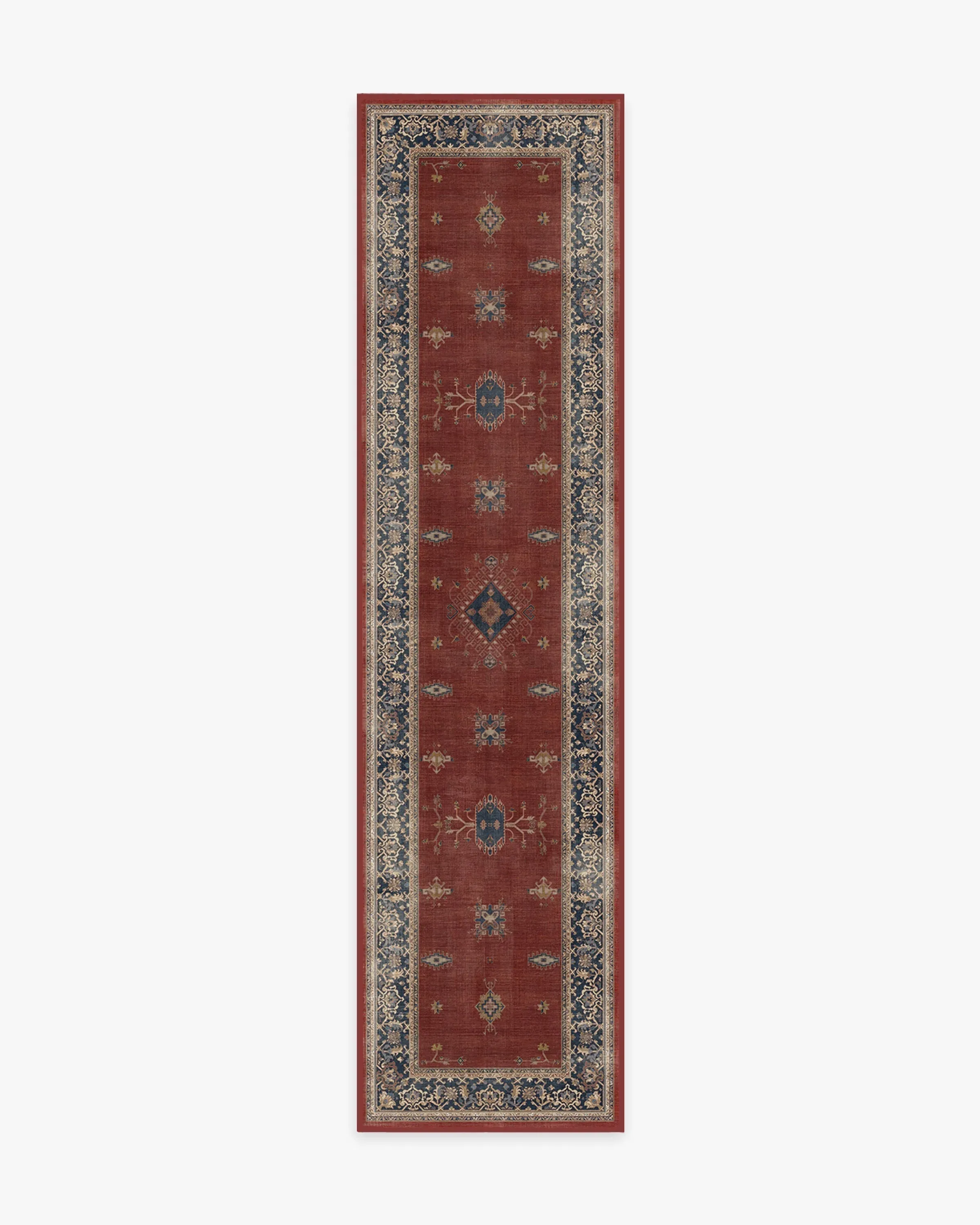 Round Area Rug Machine Washable - Red