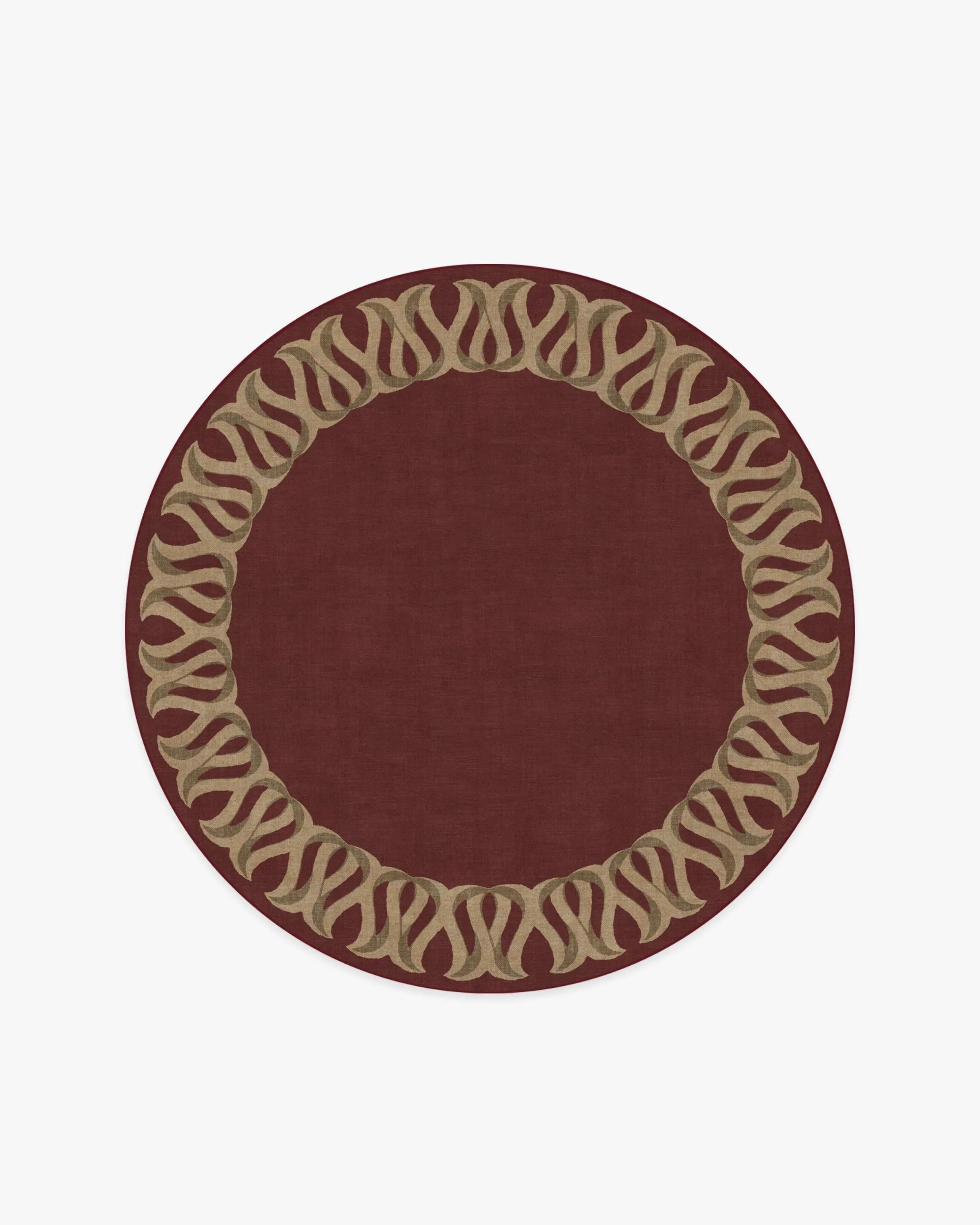 Round Area Rug Machine Washable - Red