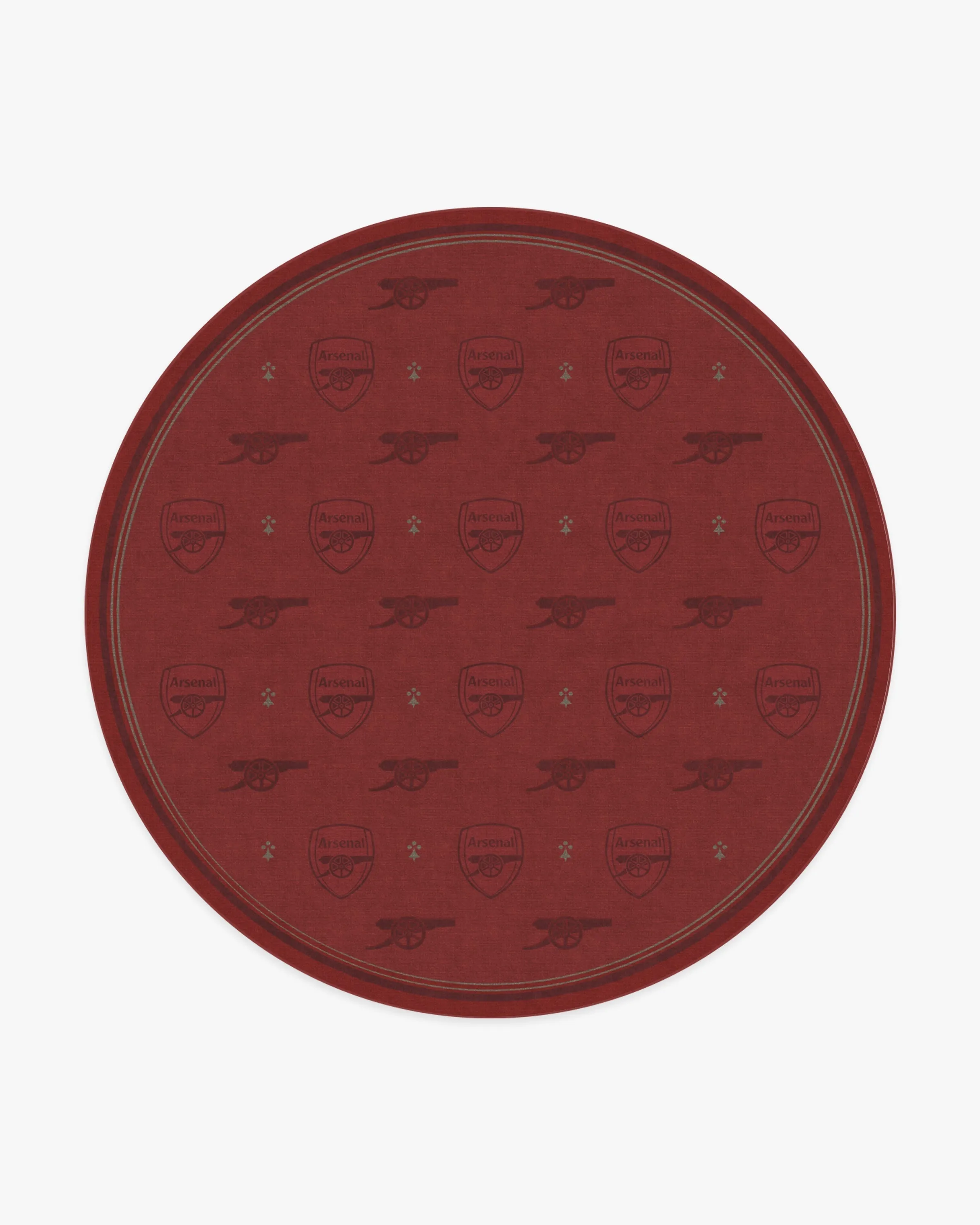 Round Area Rug Machine Washable - Red