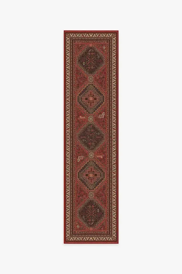 Round Area Rug Machine Washable - Red