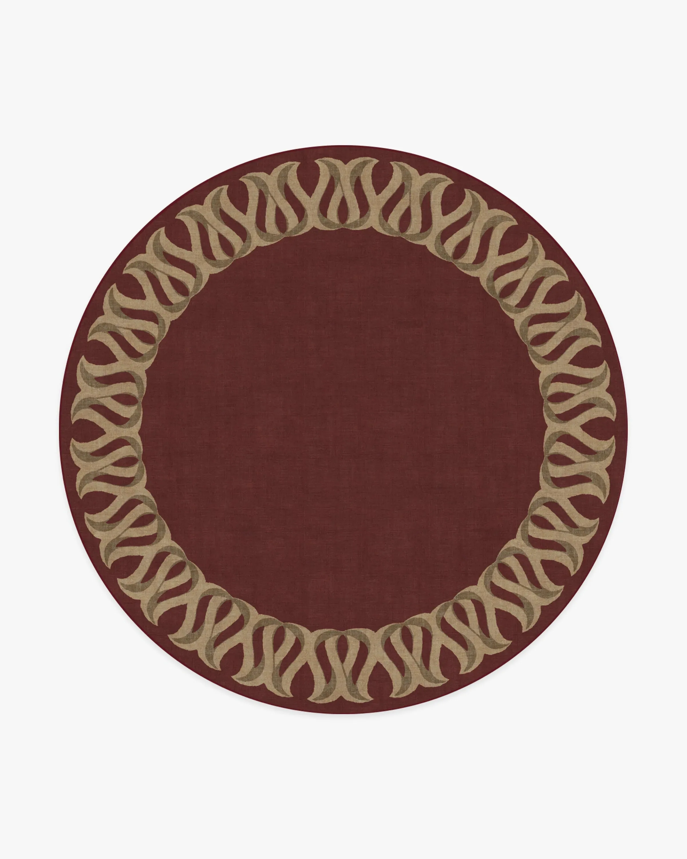 Round Area Rug Machine Washable - Red