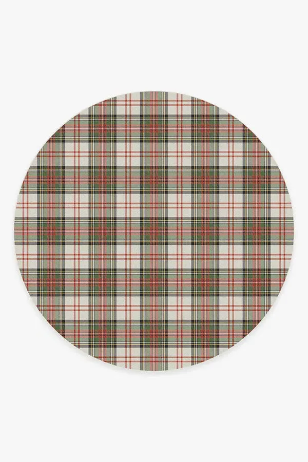 Round Area Rug Machine Washable - Red, Chenille