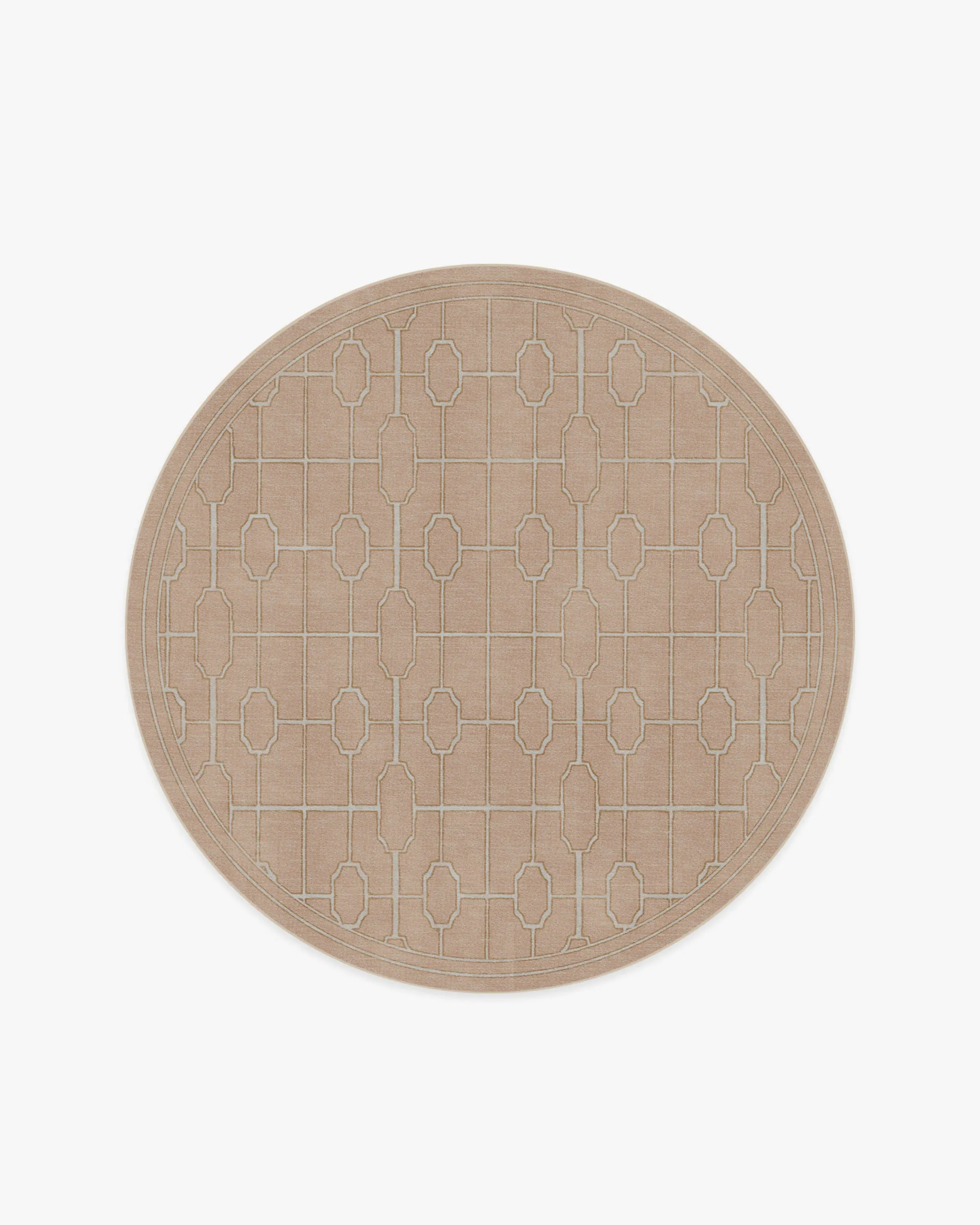 Round Area Rug Machine Washable - Rose Gold