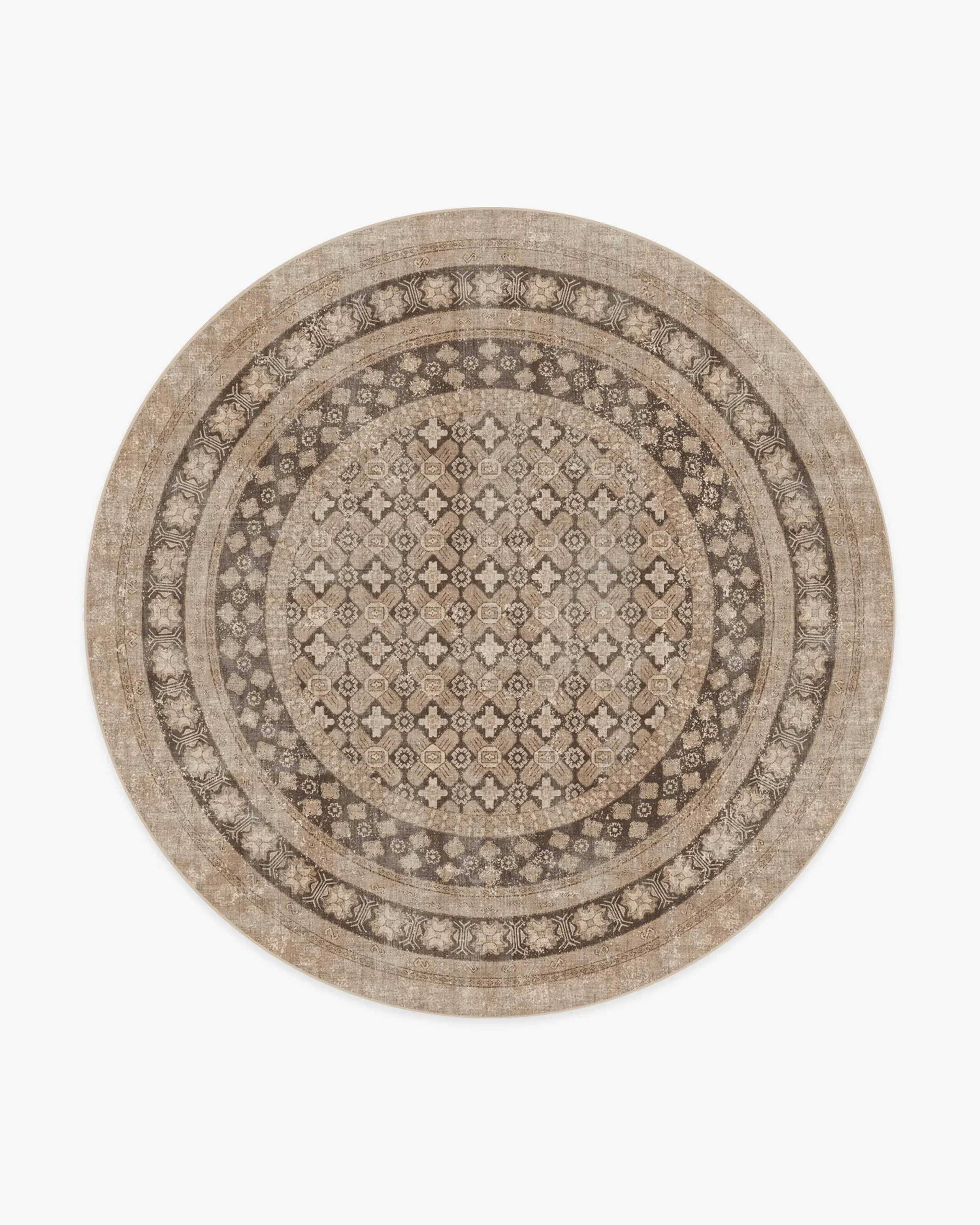 Round Area Rug Machine Washable - Rose Gold