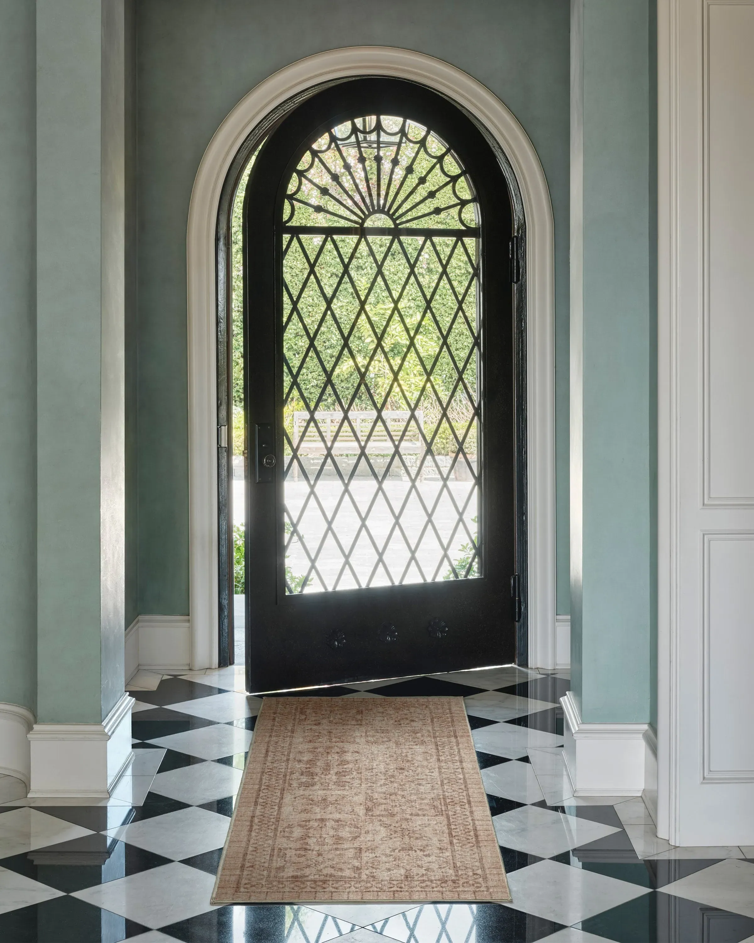 Round Area Rug Machine Washable - Rose Gold