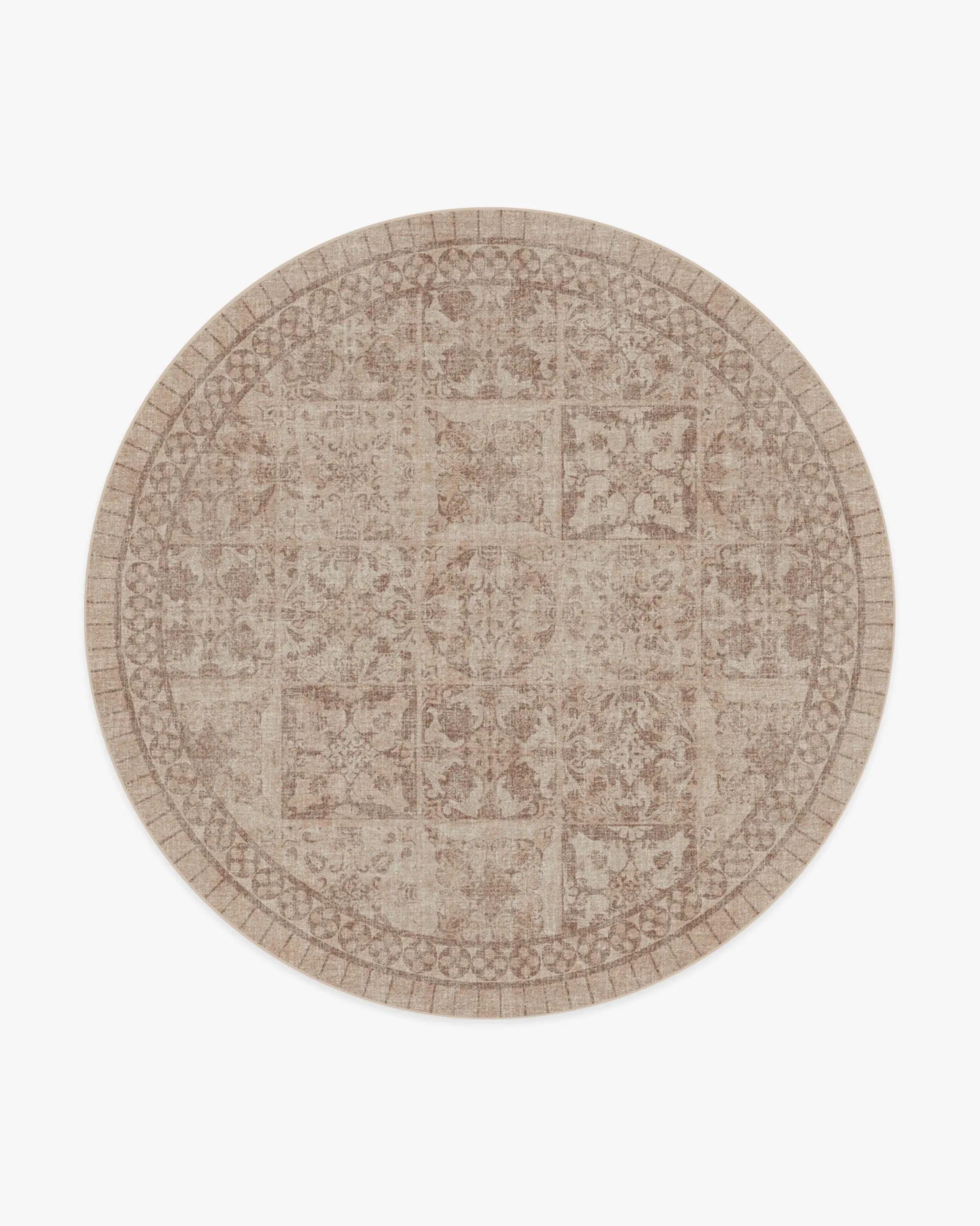 Round Area Rug Machine Washable - Rose Gold