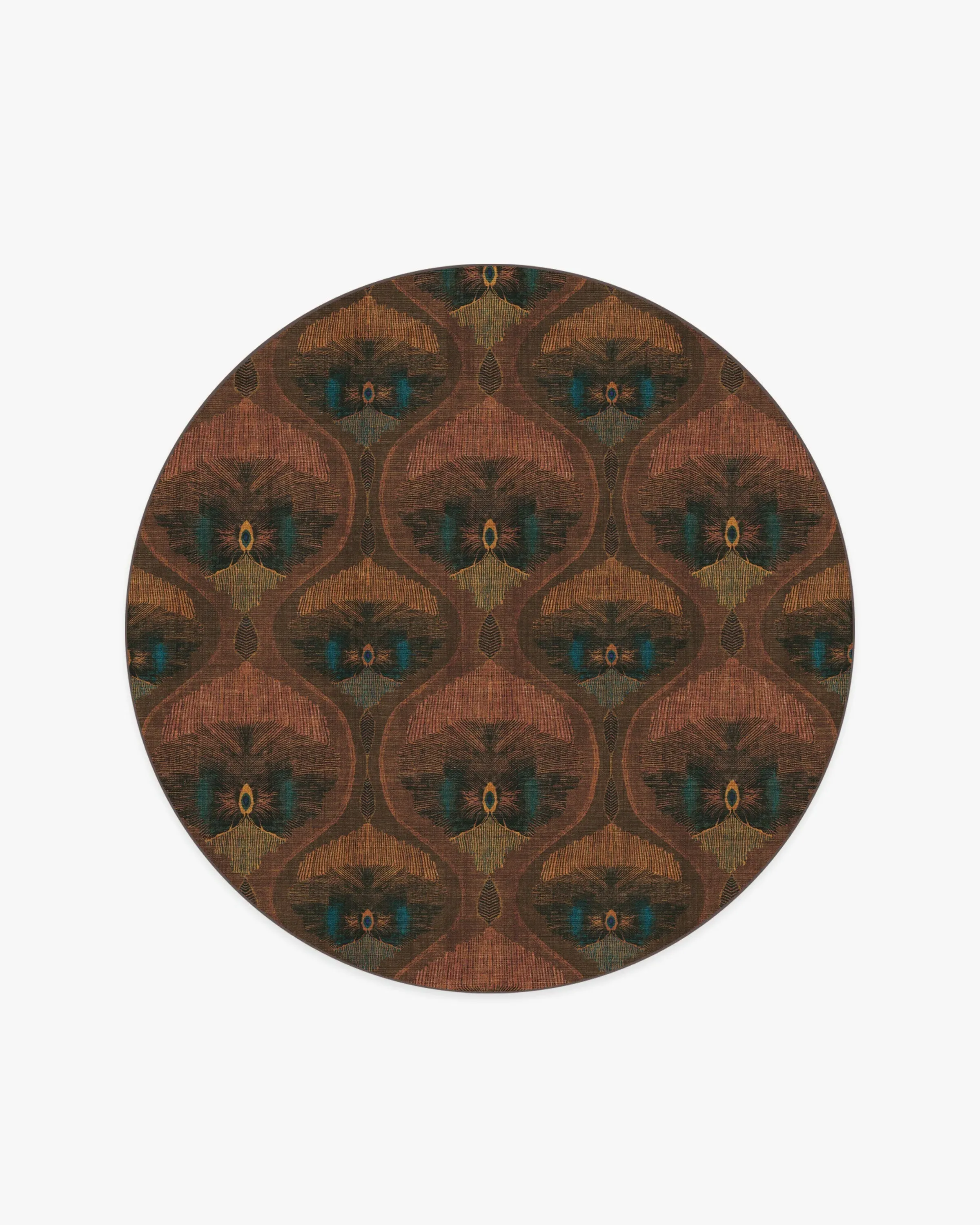 Round Area Rug Machine Washable - Rosewood