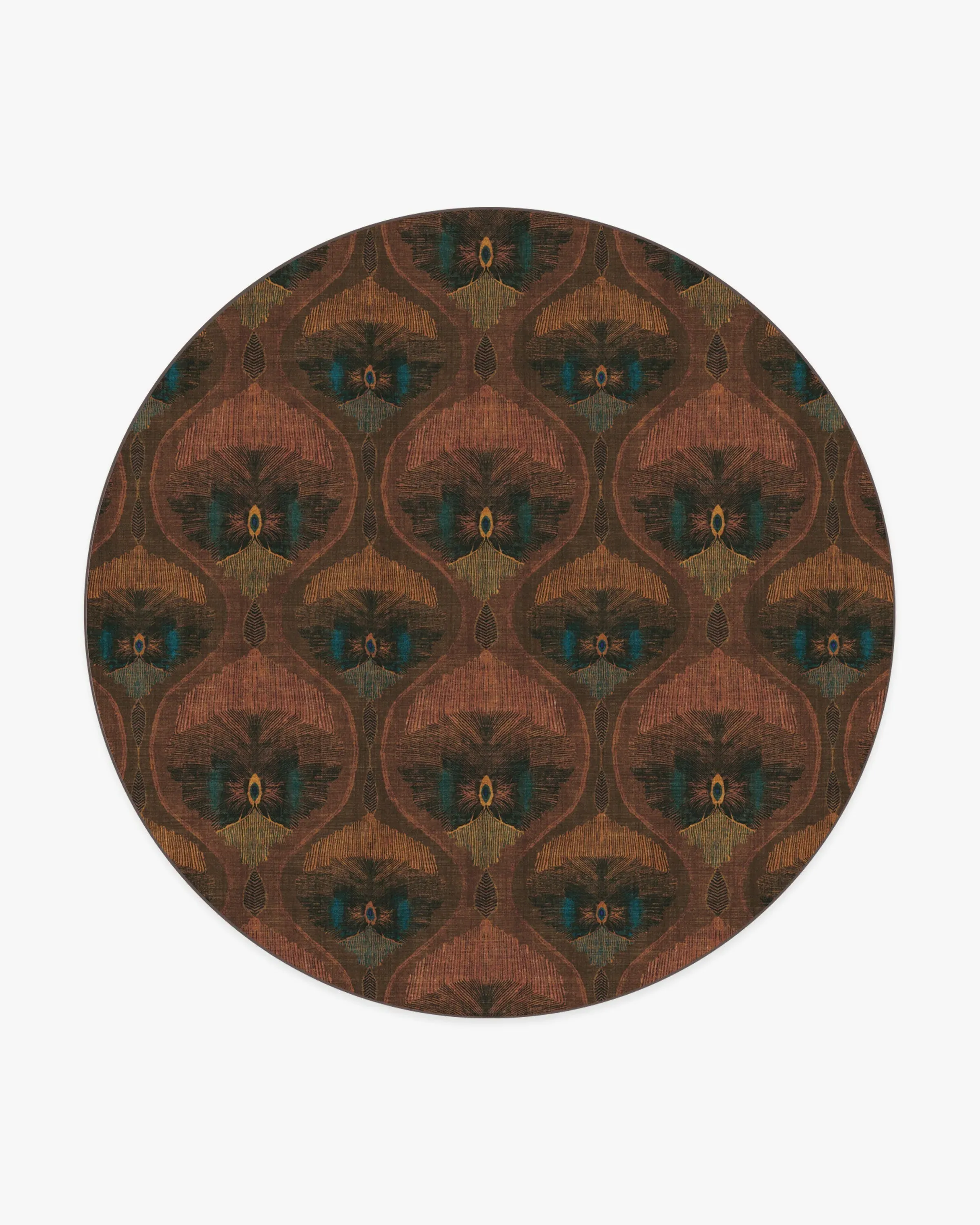 Round Area Rug Machine Washable - Rosewood