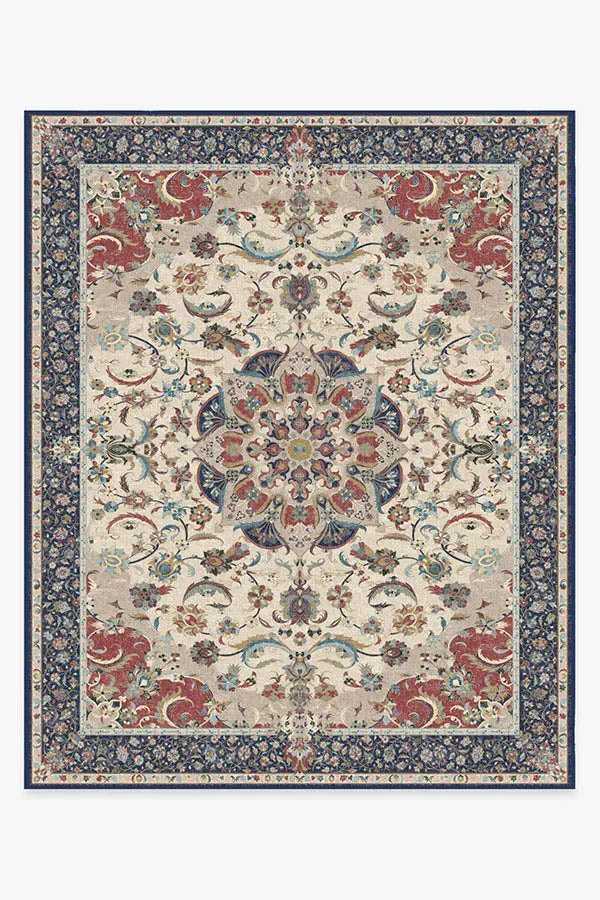 Round Area Rug Machine Washable - Royal Blue