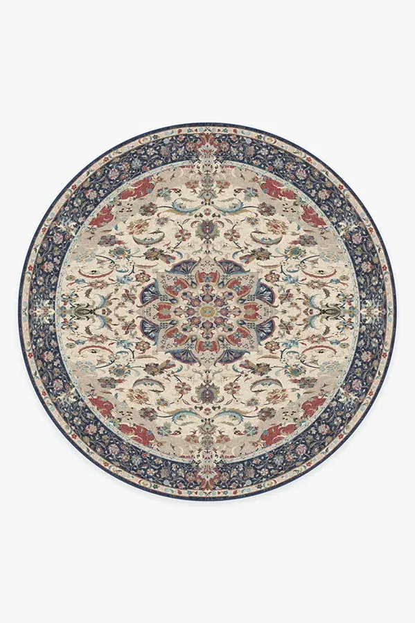 Round Area Rug Machine Washable - Royal Blue