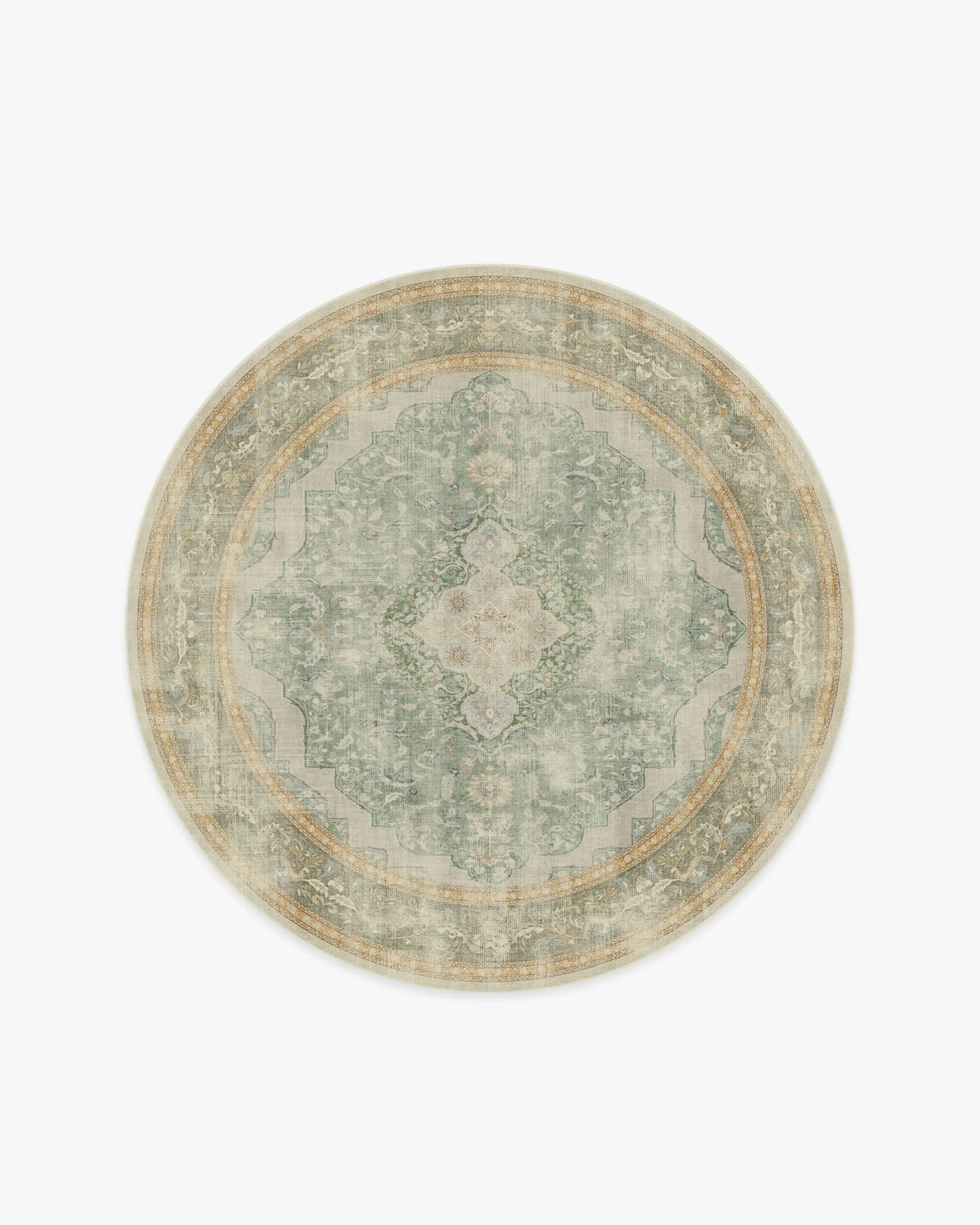 Round Area Rug Machine Washable - Sage