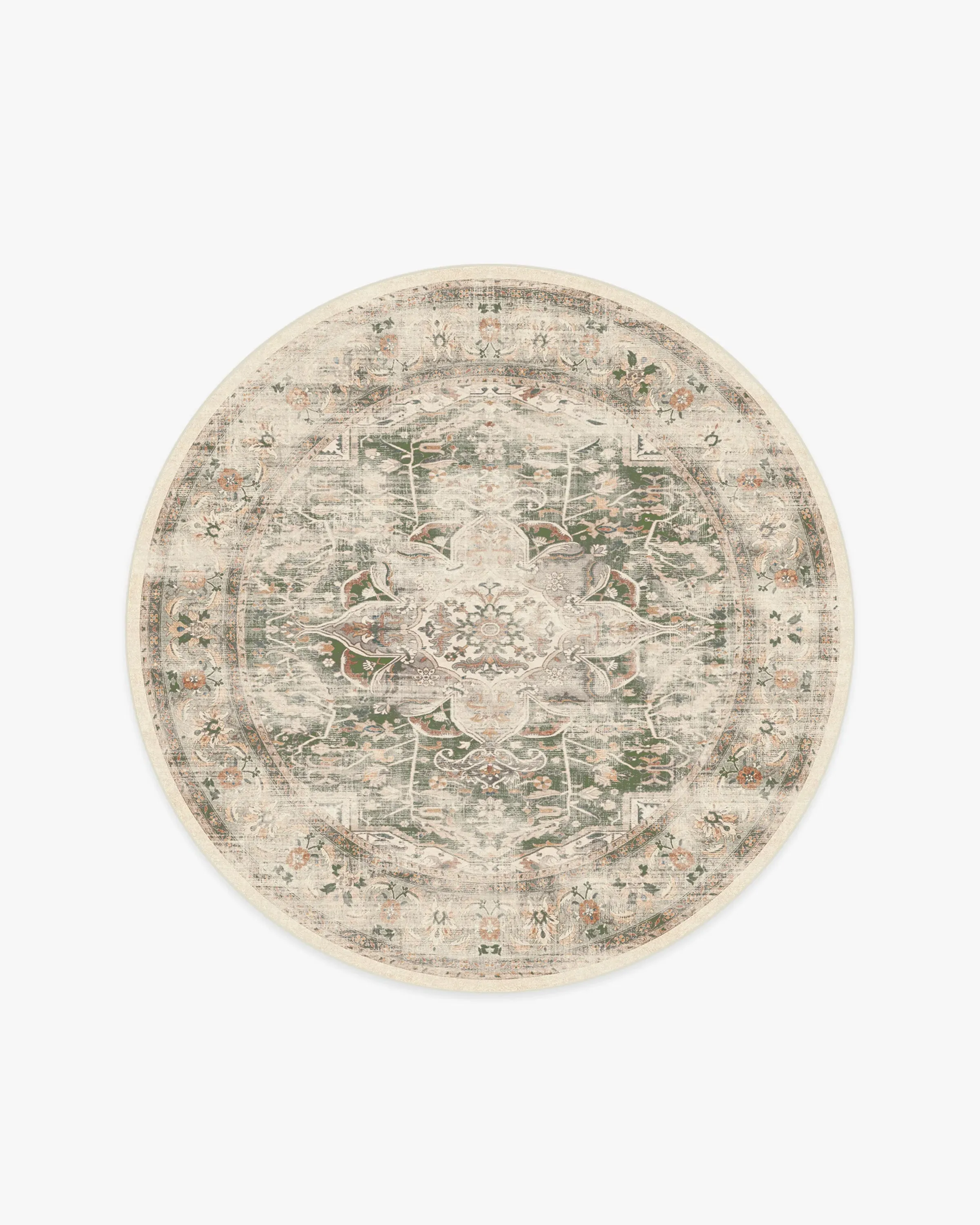 Round Area Rug Machine Washable - Sage