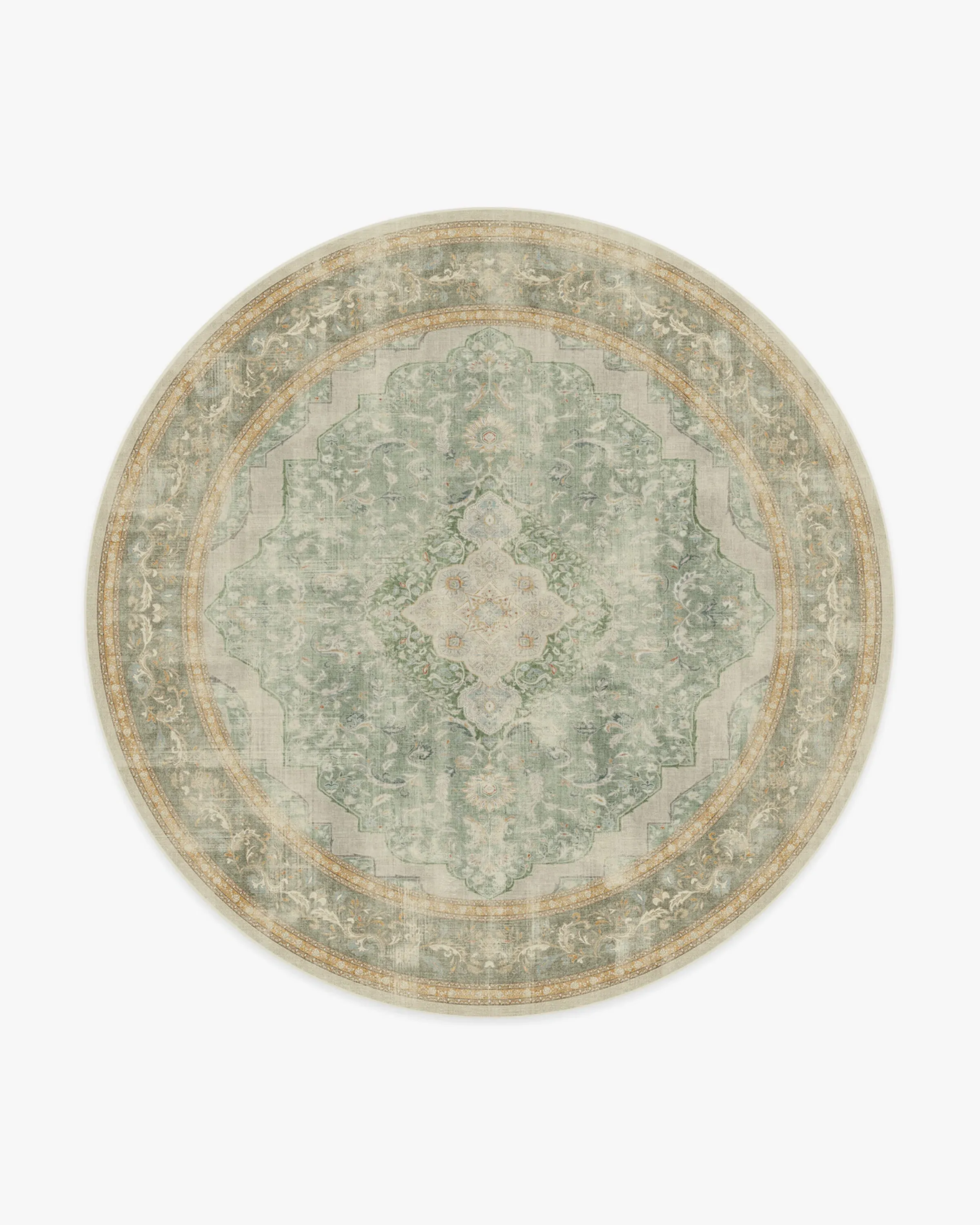 Round Area Rug Machine Washable - Sage