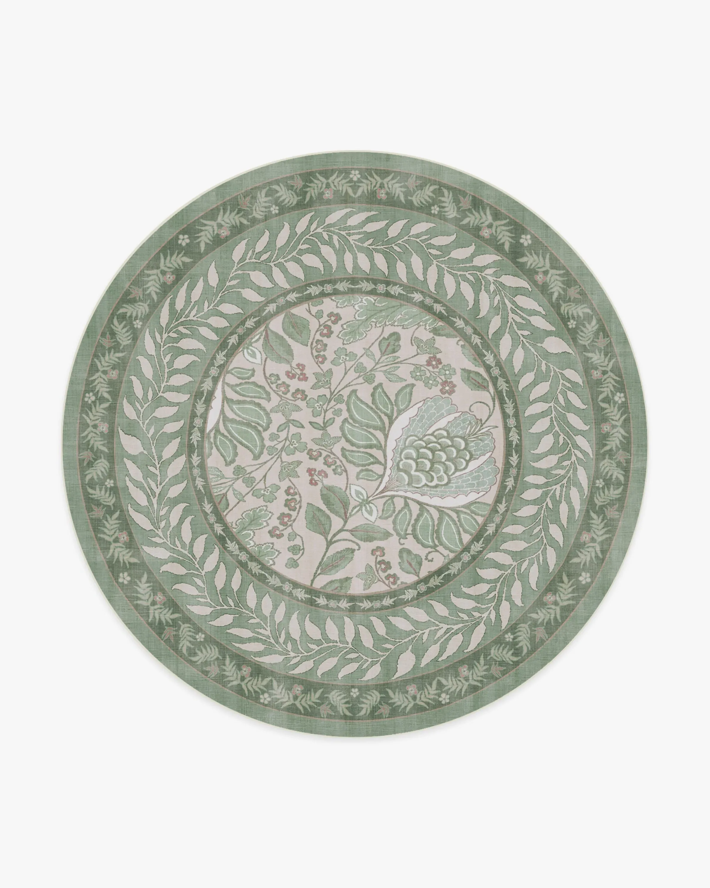 Round Area Rug Machine Washable - Sage