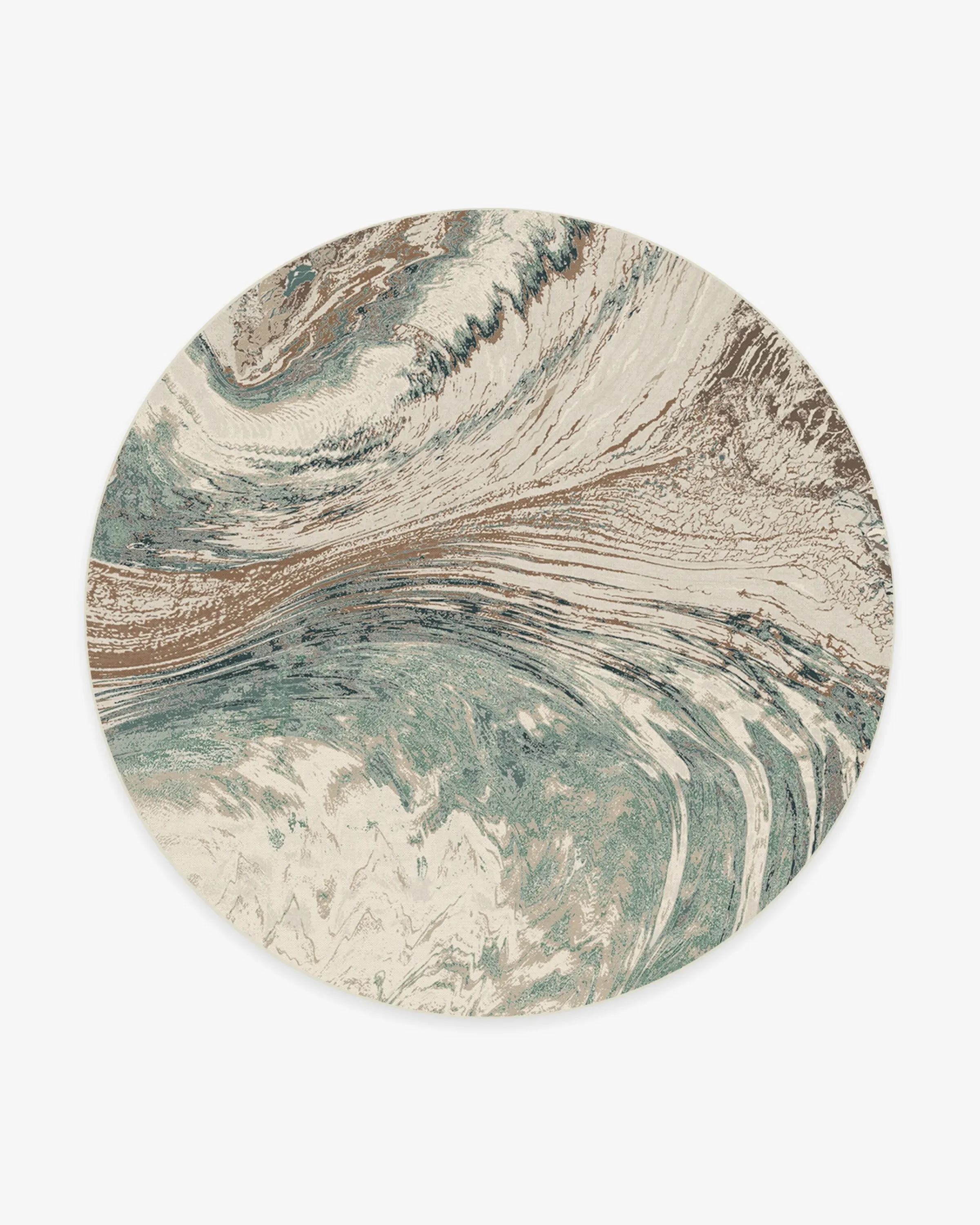 Round Area Rug Machine Washable - Sage, Chenille