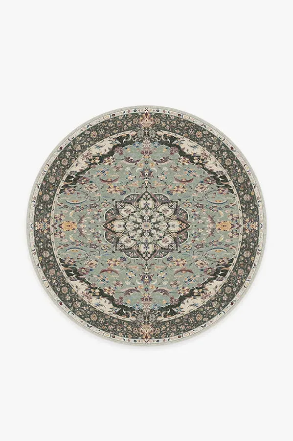 Round Area Rug Machine Washable - Sage Green