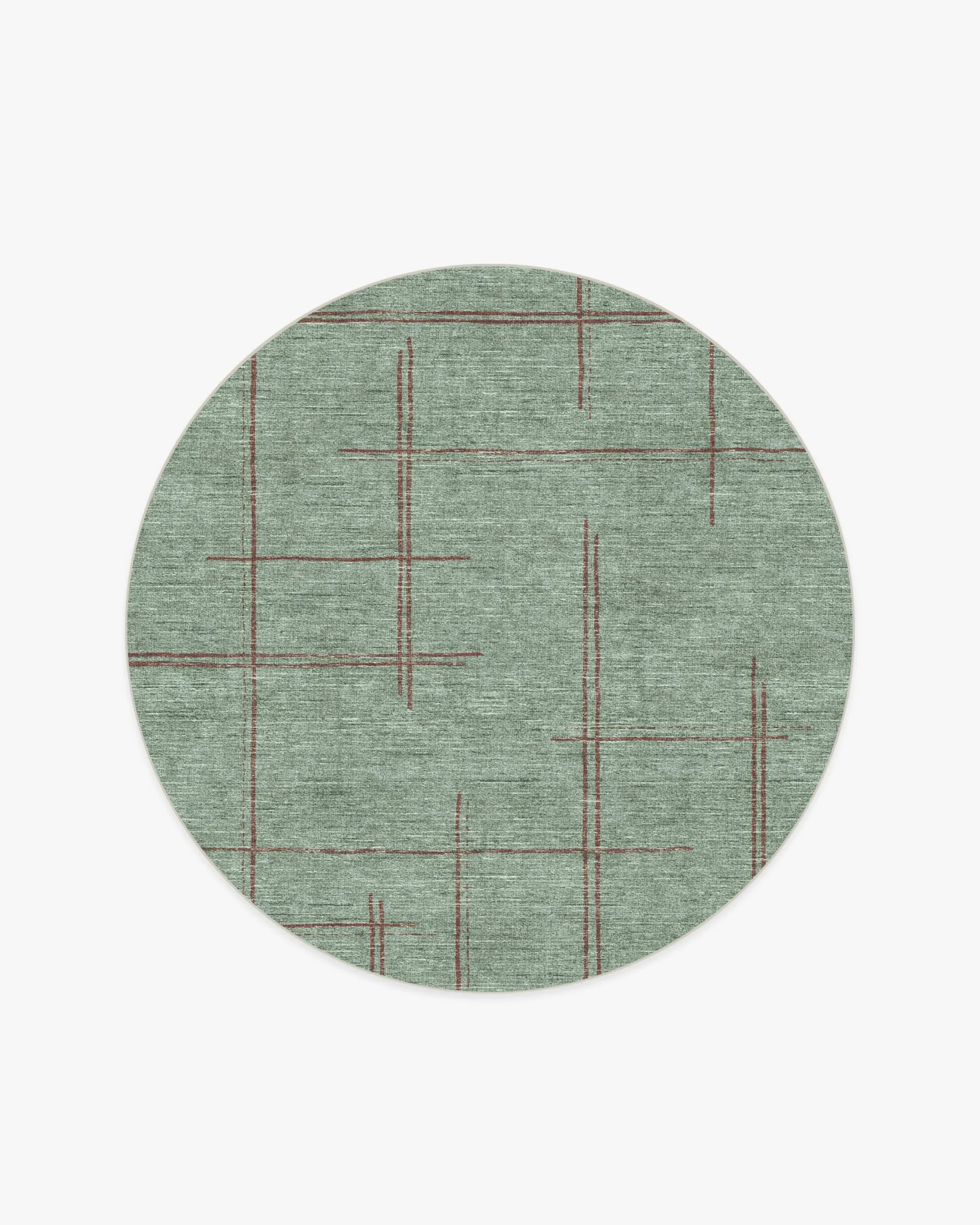 Round Area Rug Machine Washable - Sage Green