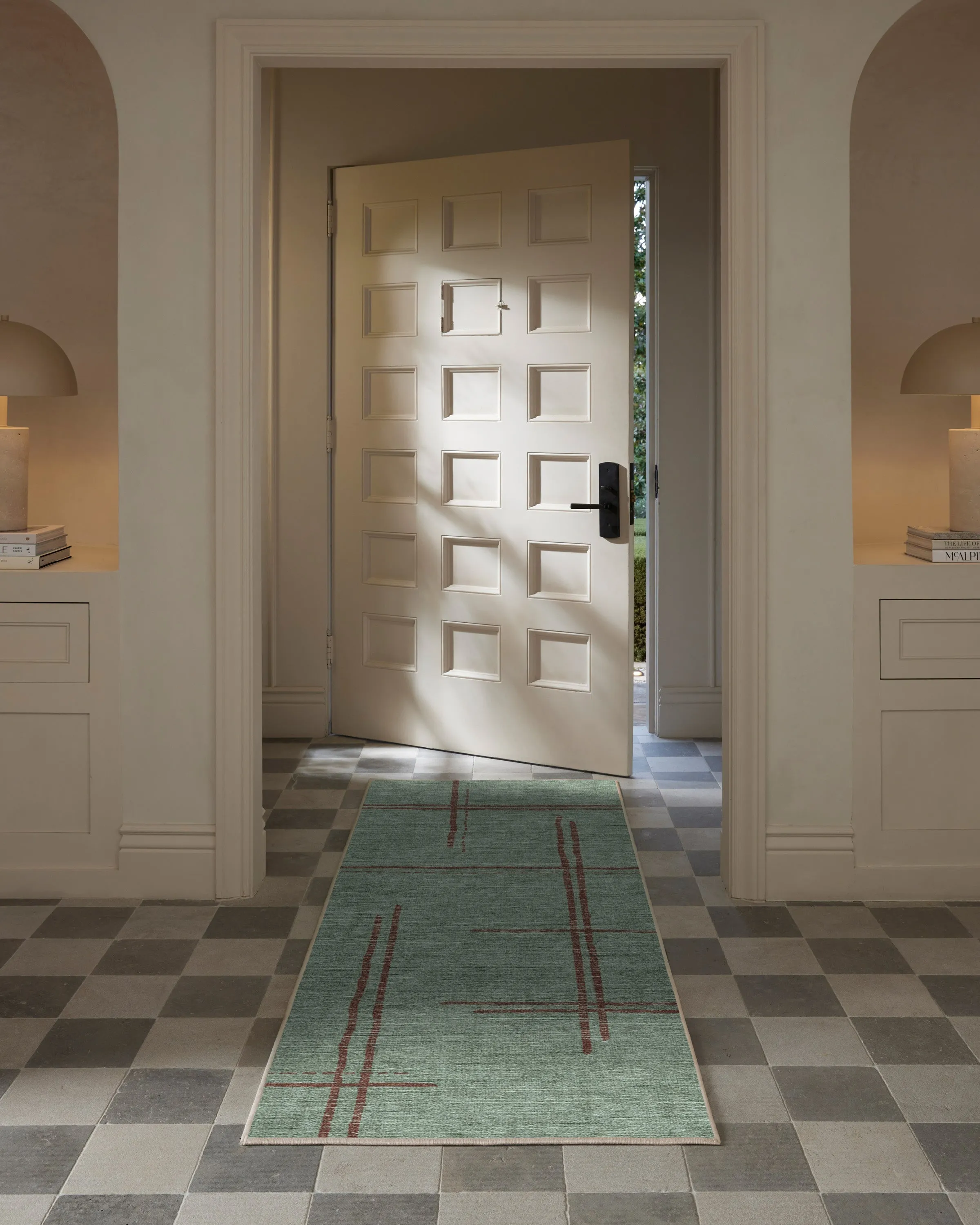 Round Area Rug Machine Washable - Sage Green