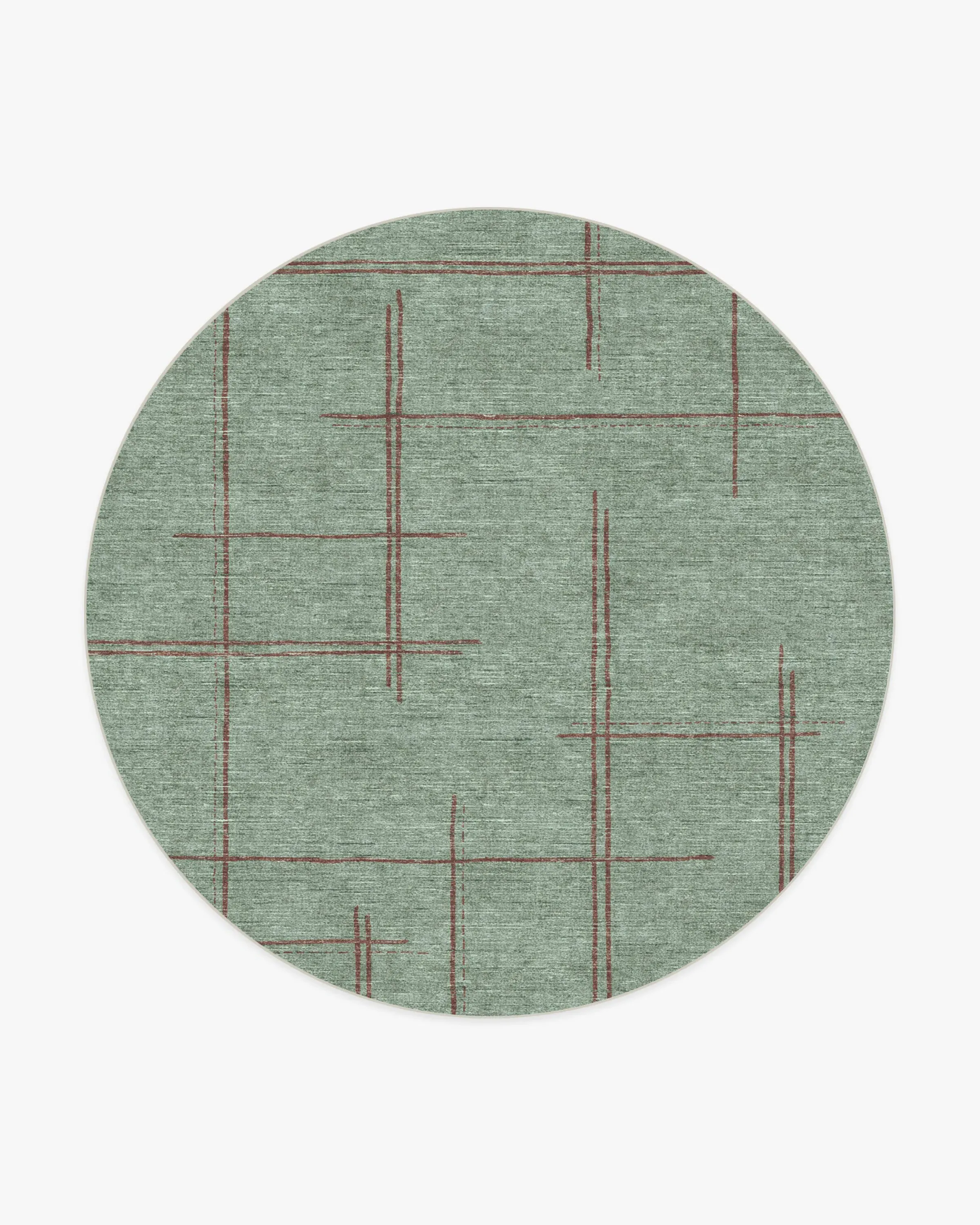 Round Area Rug Machine Washable - Sage Green