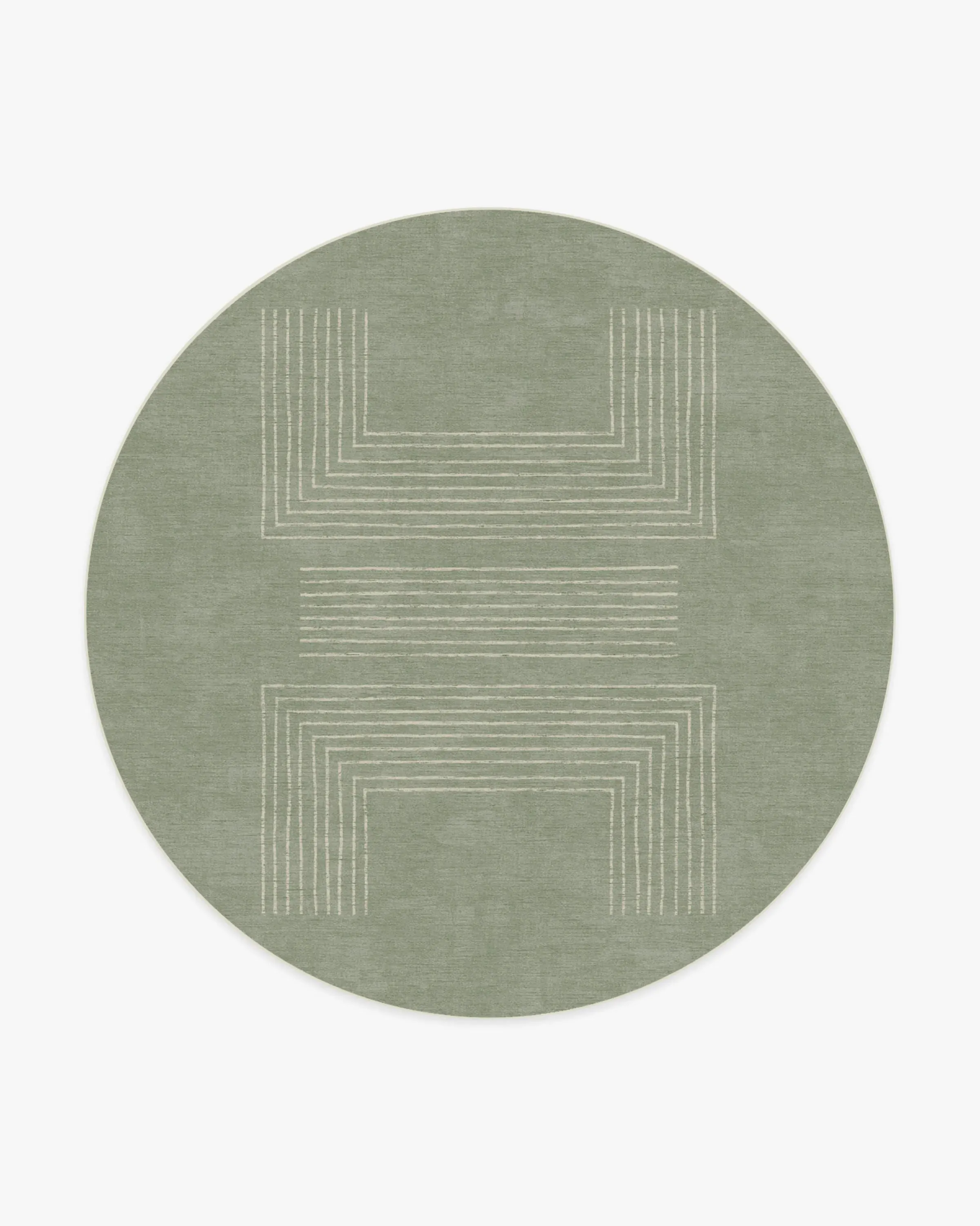 Round Area Rug Machine Washable - Sage Green