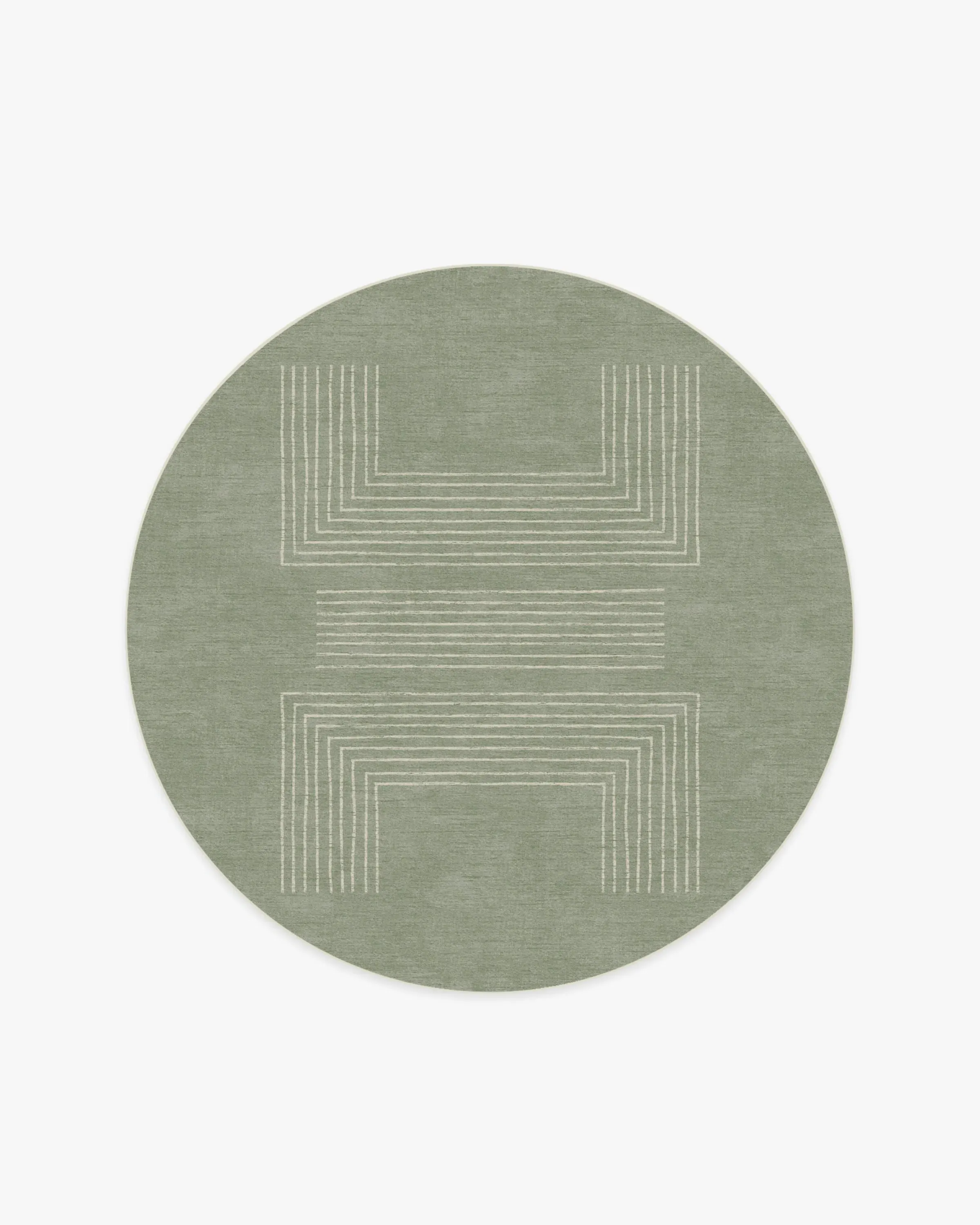 Round Area Rug Machine Washable - Sage Green