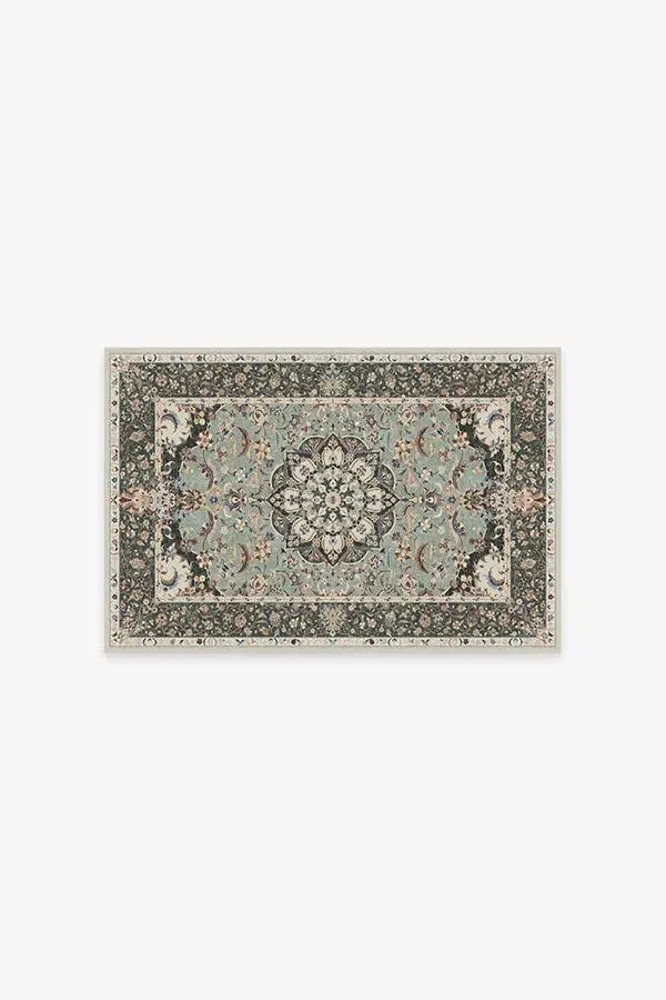 Round Area Rug Machine Washable - Sage Green image