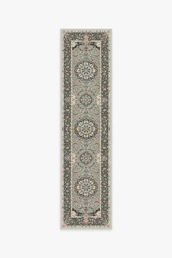 Round Area Rug Machine Washable - Sage Green