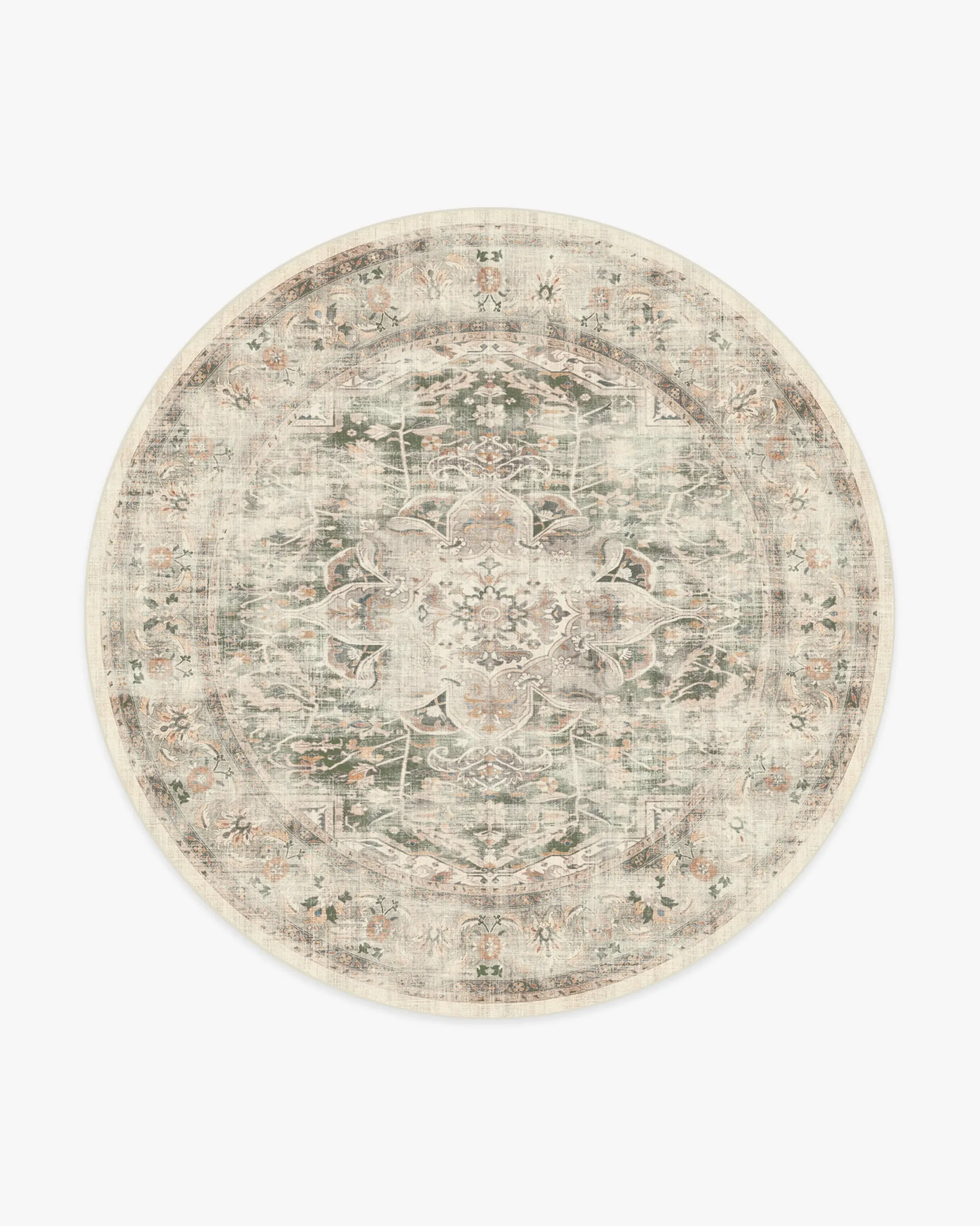 Round Area Rug Machine Washable - Sage