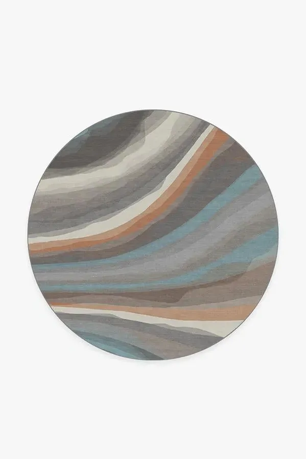 Round Area Rug Machine Washable - Sandstone