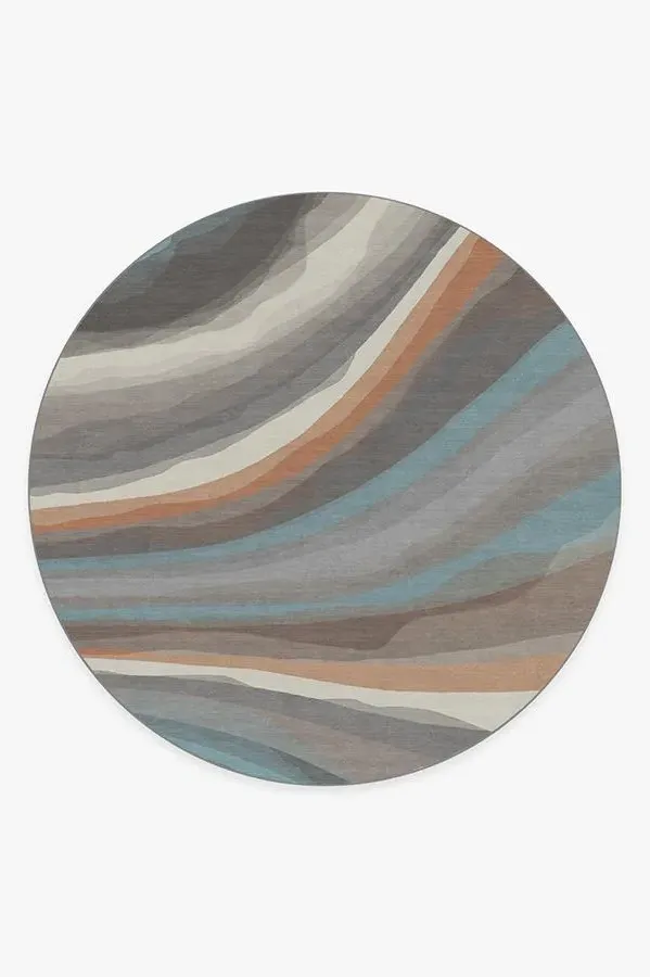 Round Area Rug Machine Washable - Sandstone