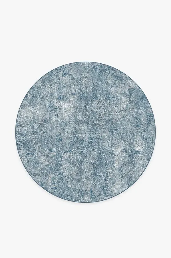 Round Area Rug Machine Washable - Slate Blue