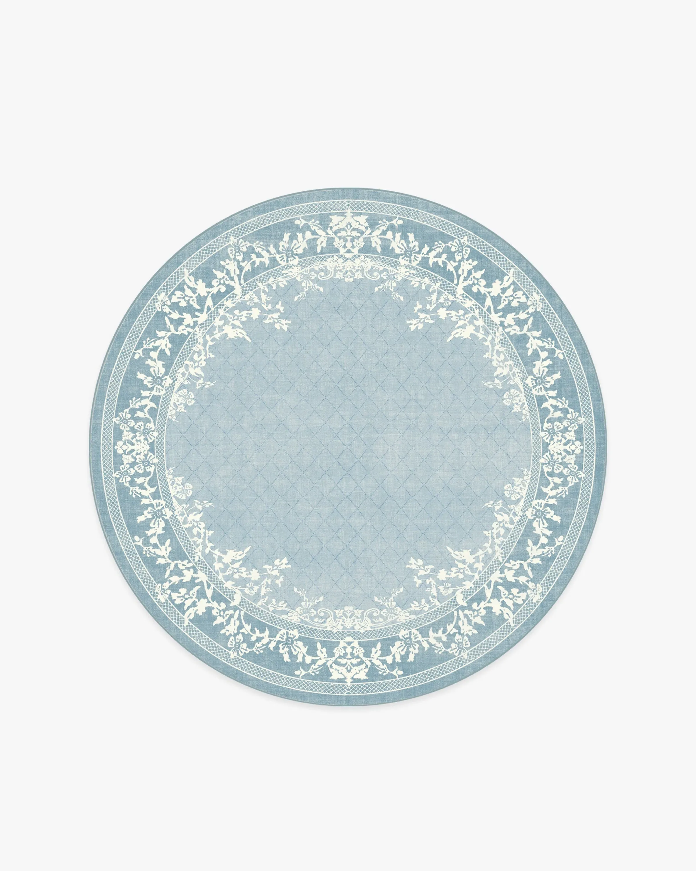 Round Area Rug Machine Washable - Slate Blue