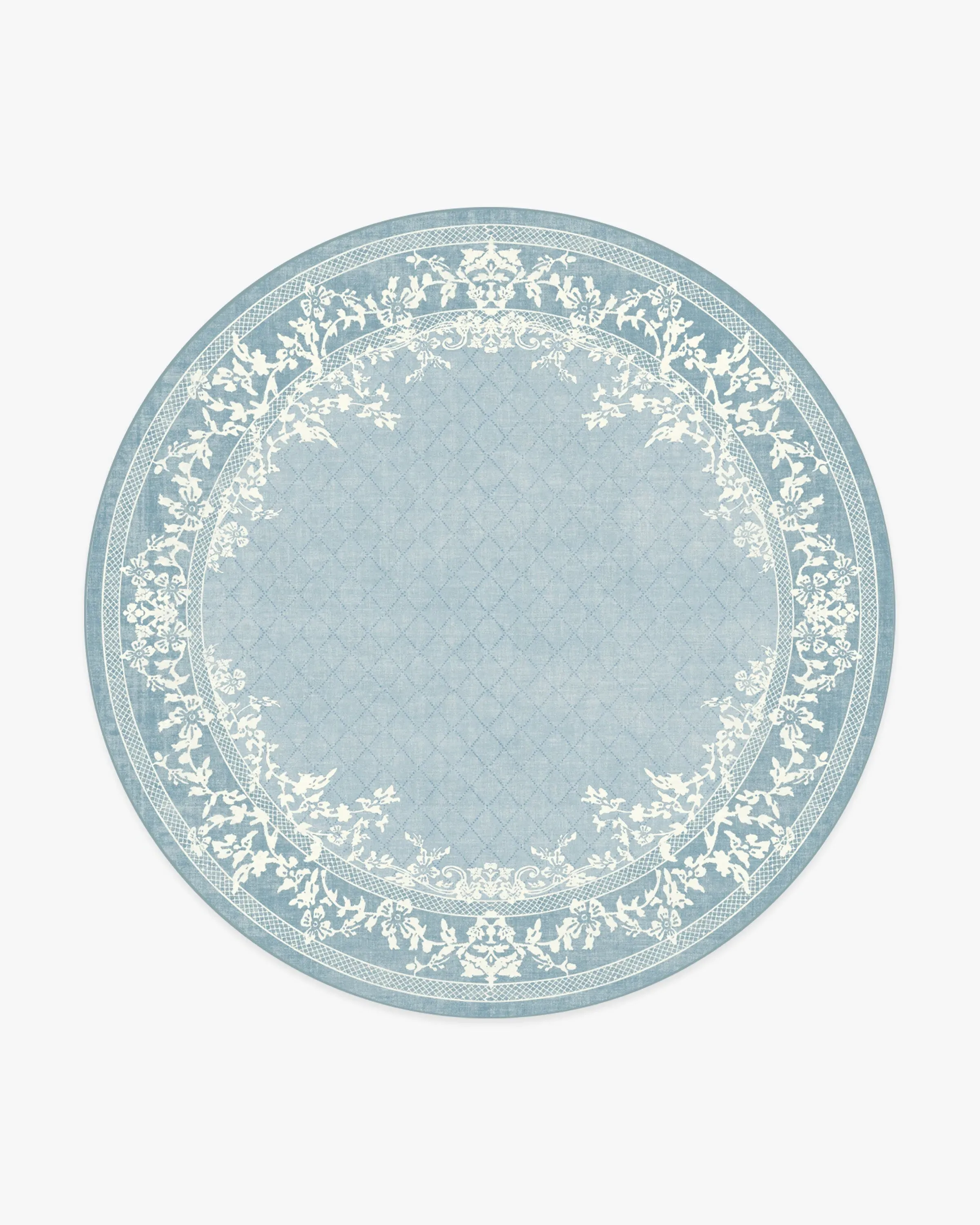 Round Area Rug Machine Washable - Slate Blue