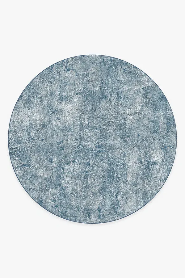 Round Area Rug Machine Washable - Slate Blue