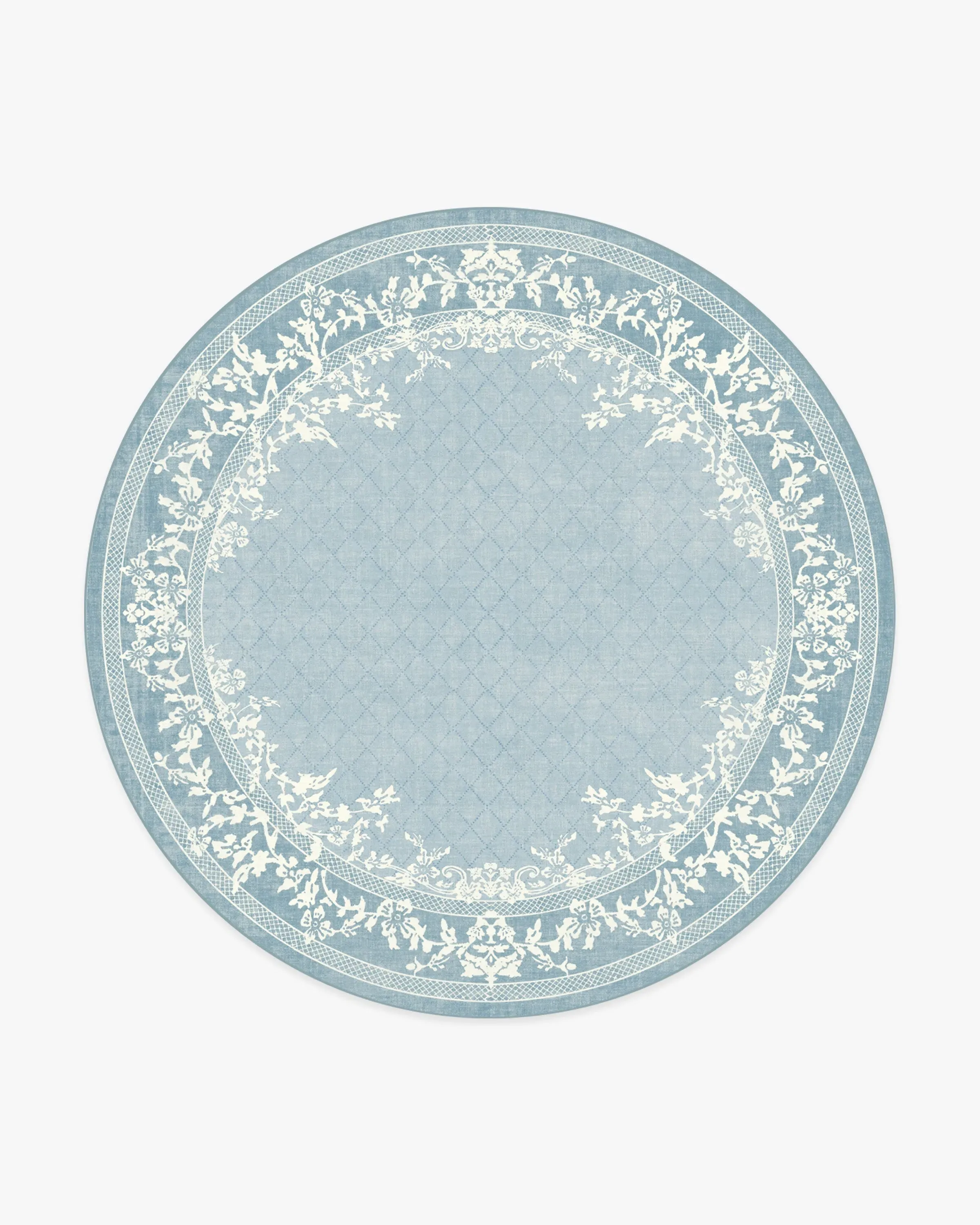 Round Area Rug Machine Washable - Slate Blue