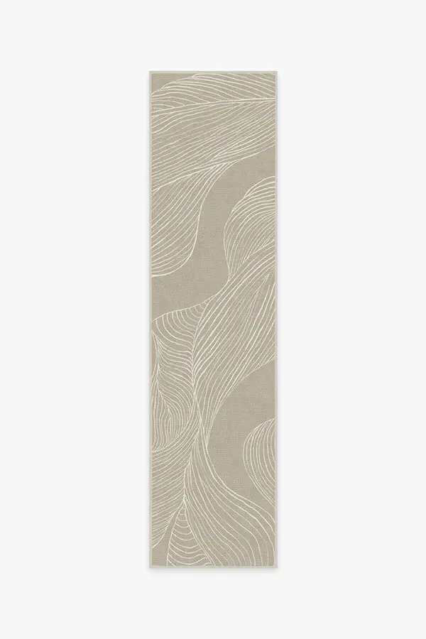 Round Area Rug Machine Washable - Stone, Chenille