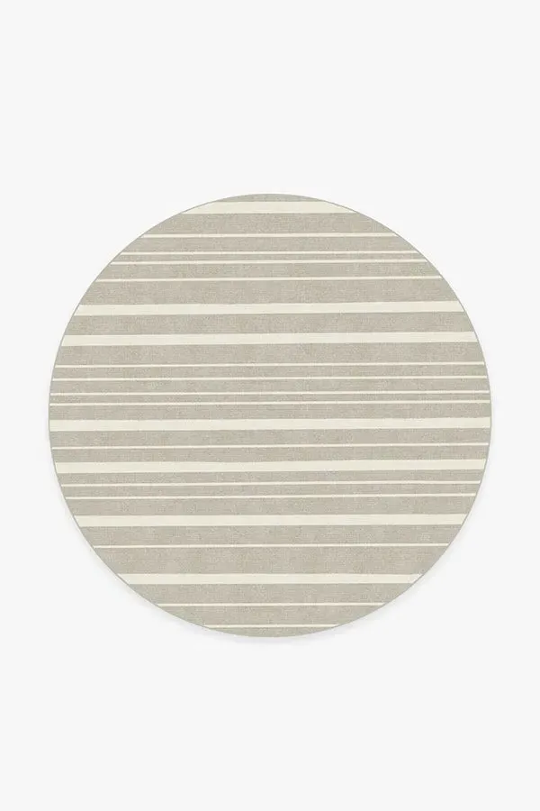 Round Area Rug Machine Washable - Stone, Flatwoven