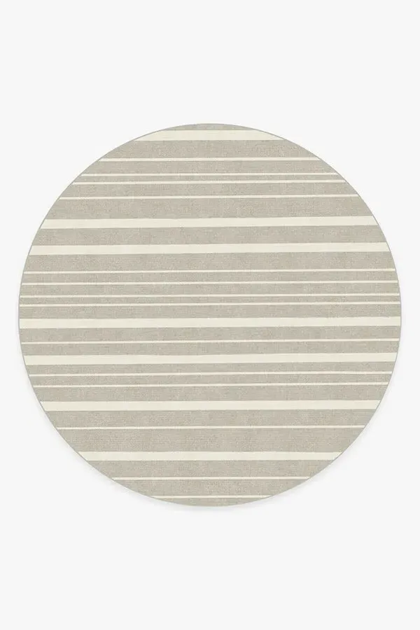 Round Area Rug Machine Washable - Stone, Flatwoven
