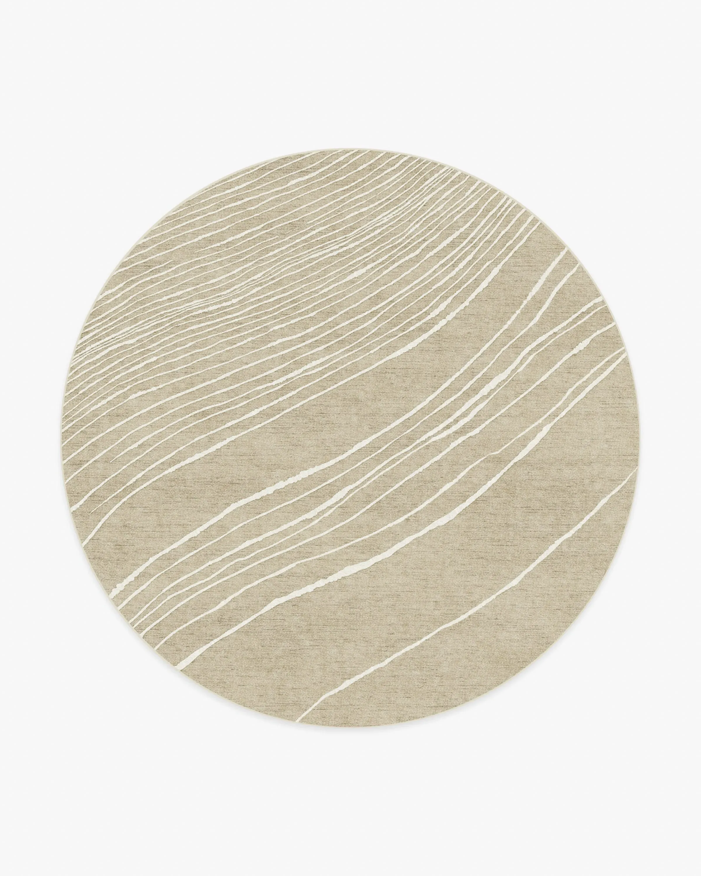 Round Area Rug Machine Washable - Stone, Flatwoven